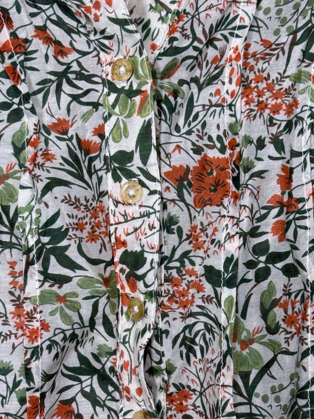 dressbarn Floral Blouse Size L Long Sleeve V-Neck 8