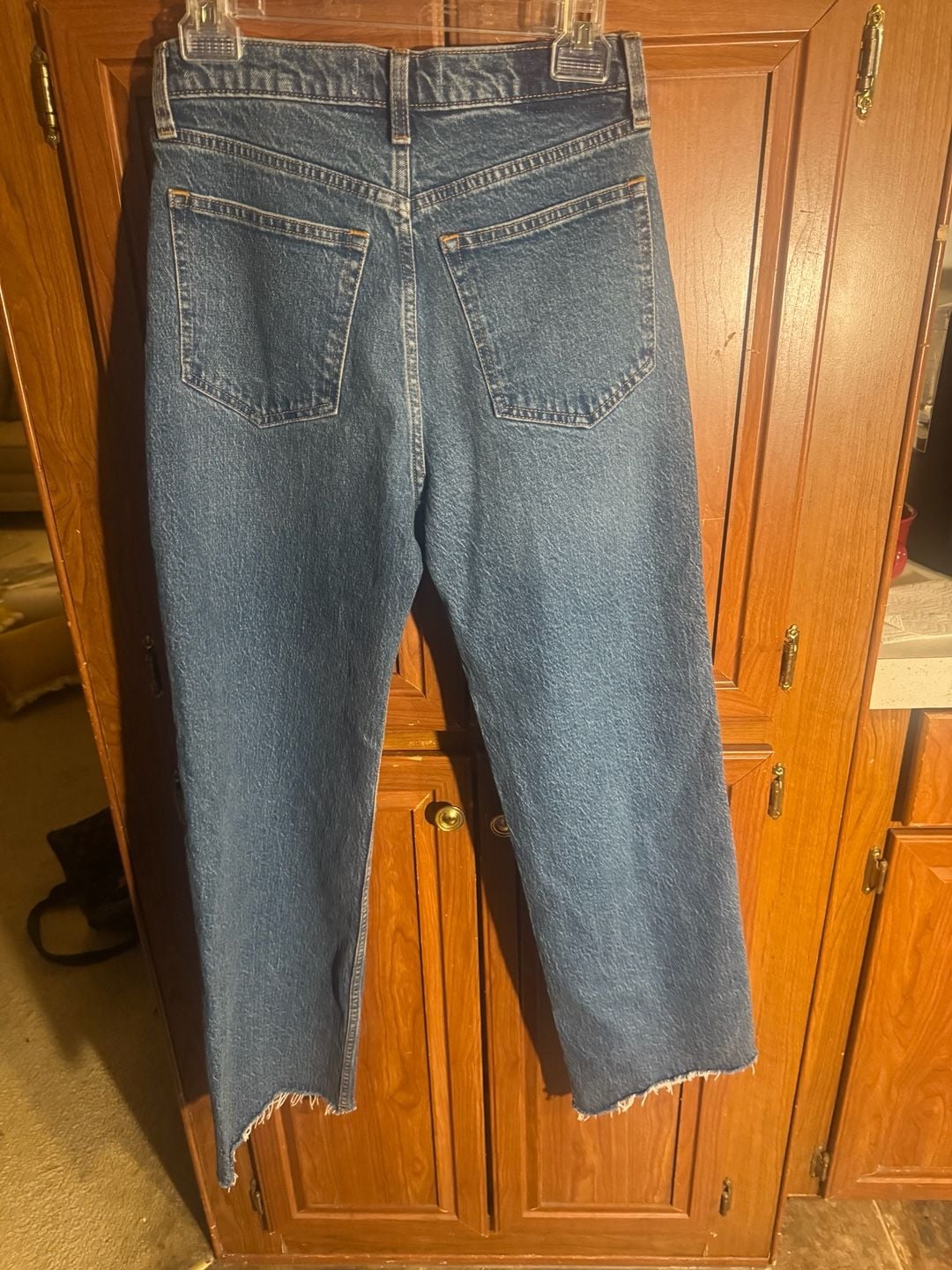 Abercrombie & Fitch The 90s Relaxed Jeans 28 6S Blue Denim Raw Hem 9