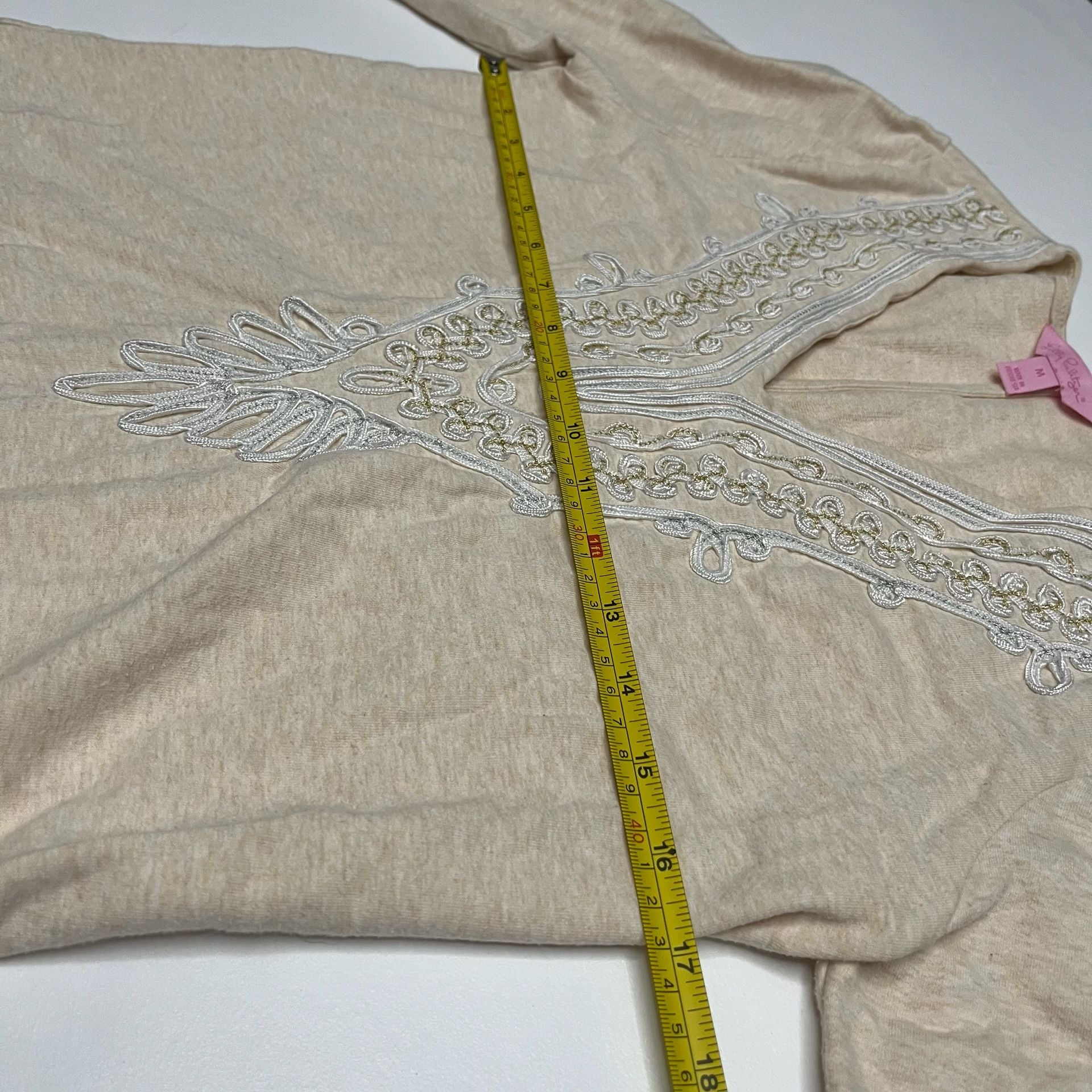 Lilly Pulitzer Clarkson Dress Heathered Camel Embroidered 3/4 Sleeve M 7