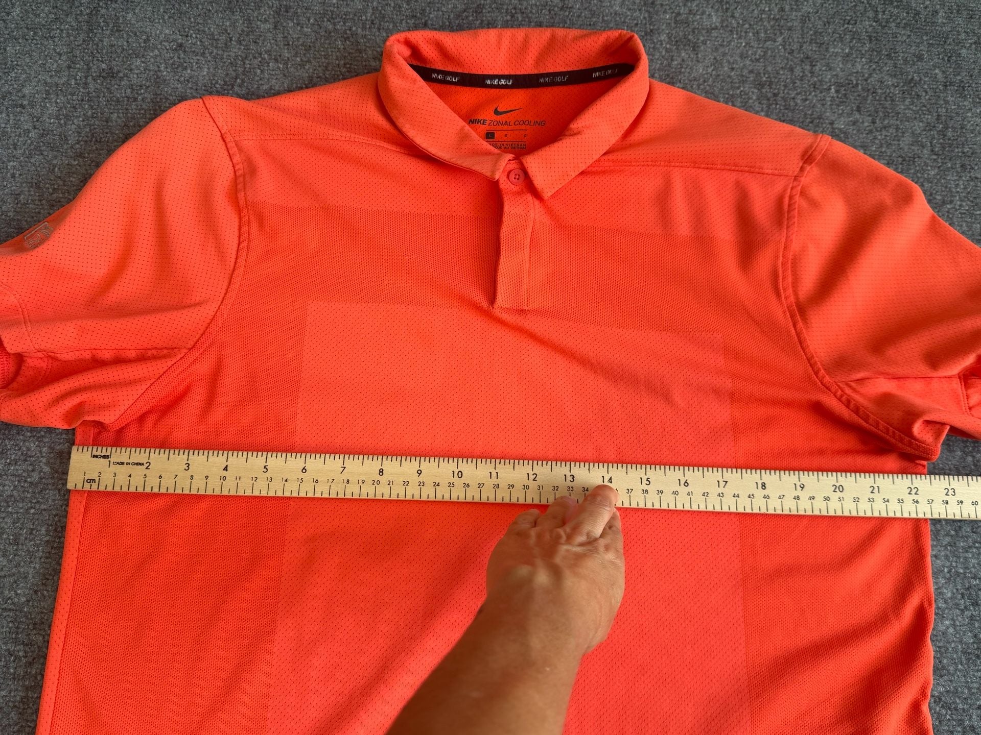 Nike Zonal Cooling Golf Polo Shirt Size L Orange 7