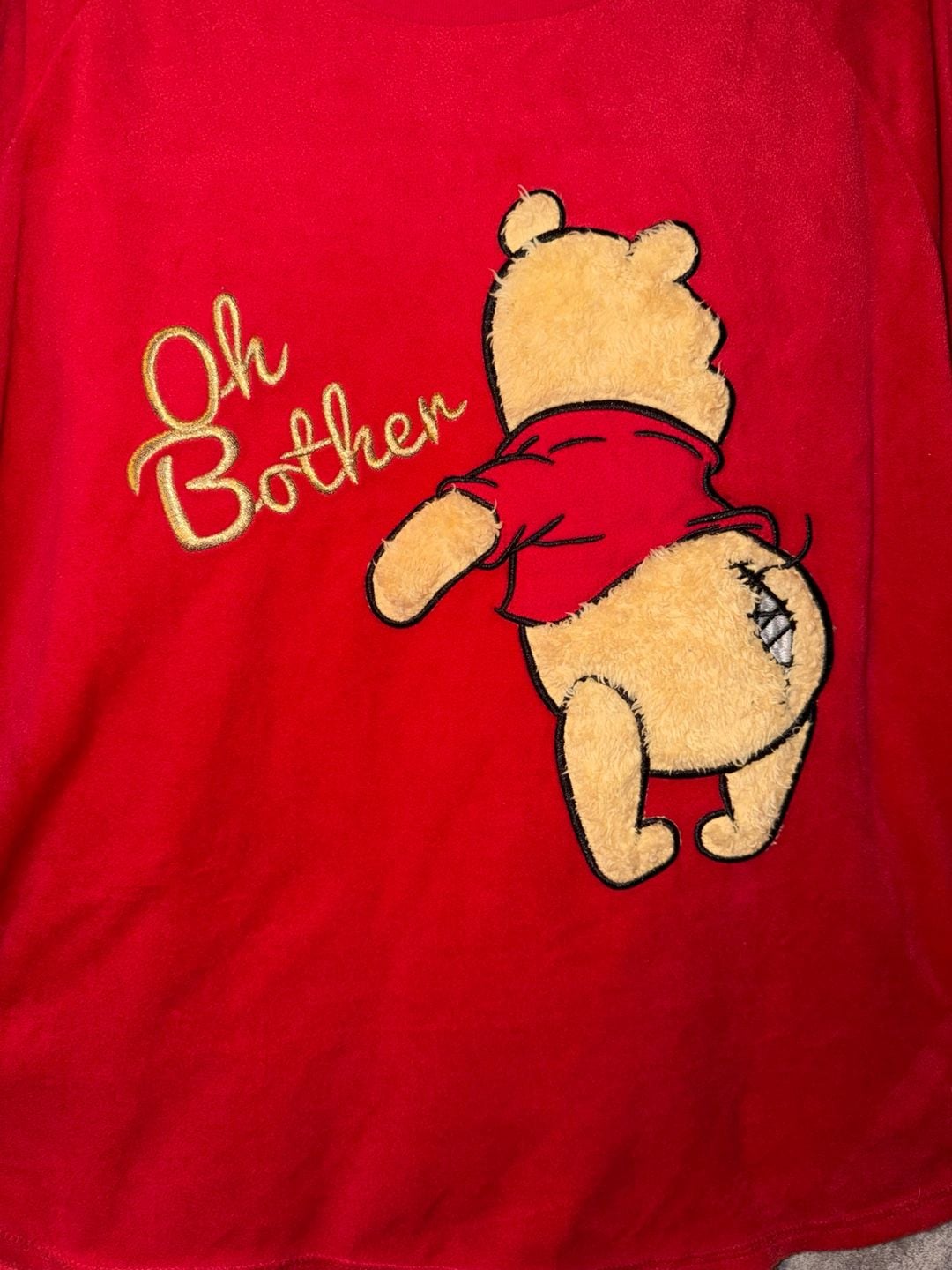 Disney Winnie The Pooh Sleepwear Top Size L(12-14) Red Oh Bother 2