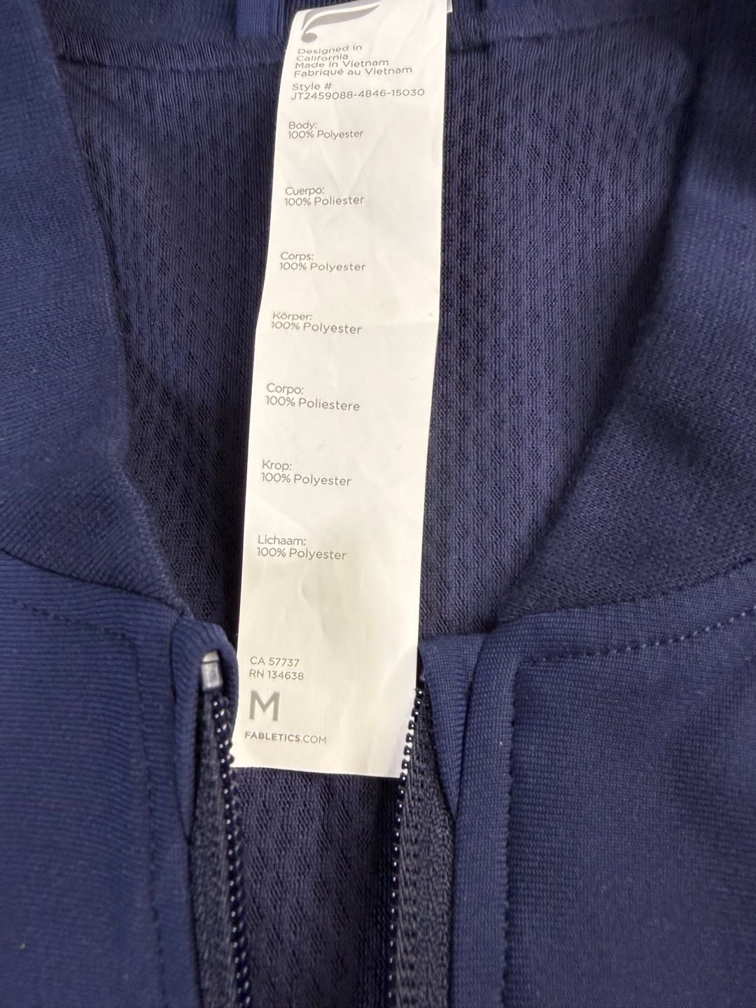 Fabletics Bomber Jacket Size M Blue Full Zip Athletic Mens 3