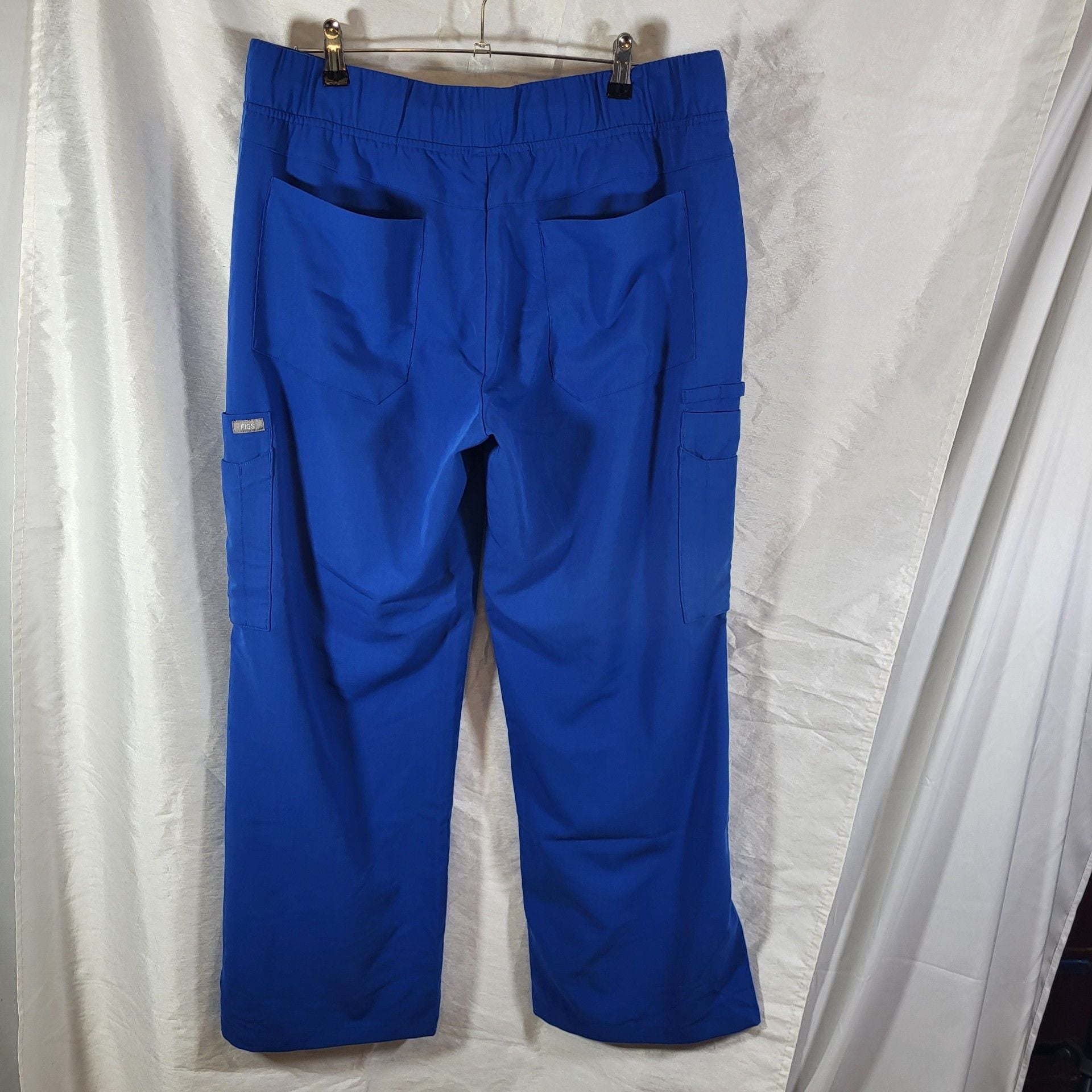Figs Technical Collection Scrub Pants Size L Royal Blue Cargo Pockets 3