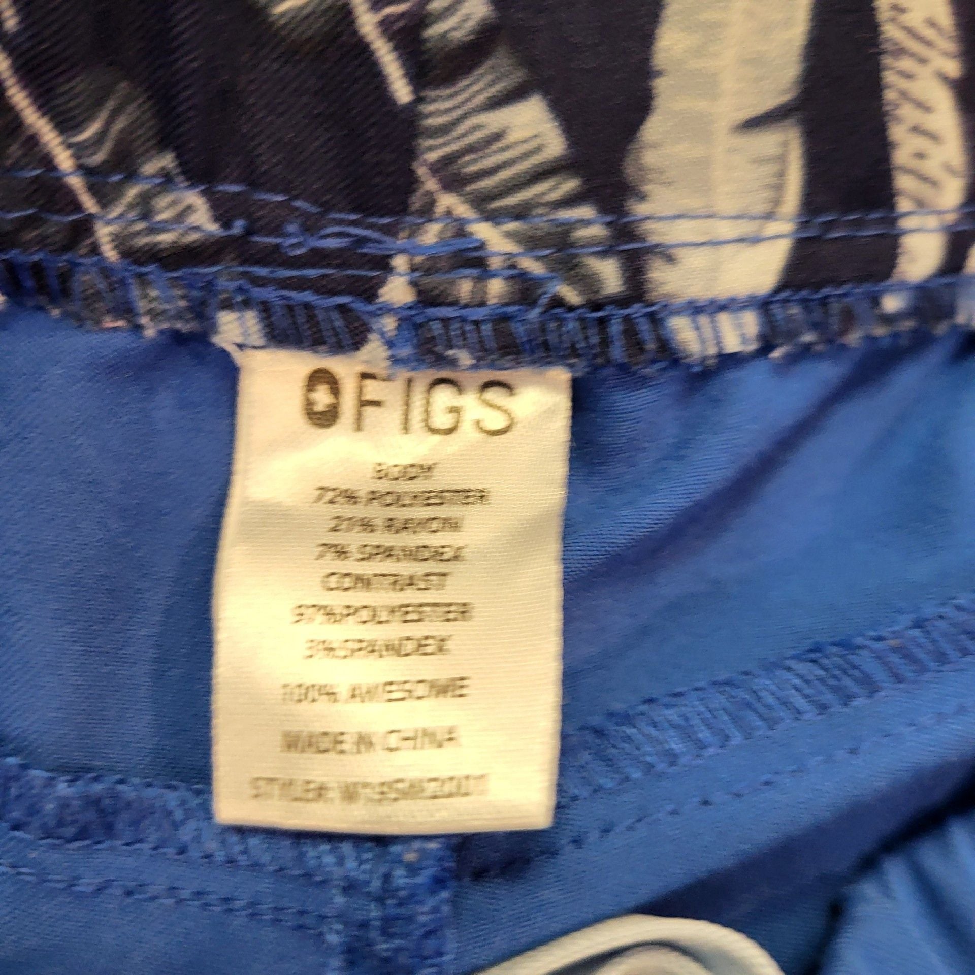 Figs Technical Collection Scrub Pants Size L Royal Blue Cargo Pockets 4