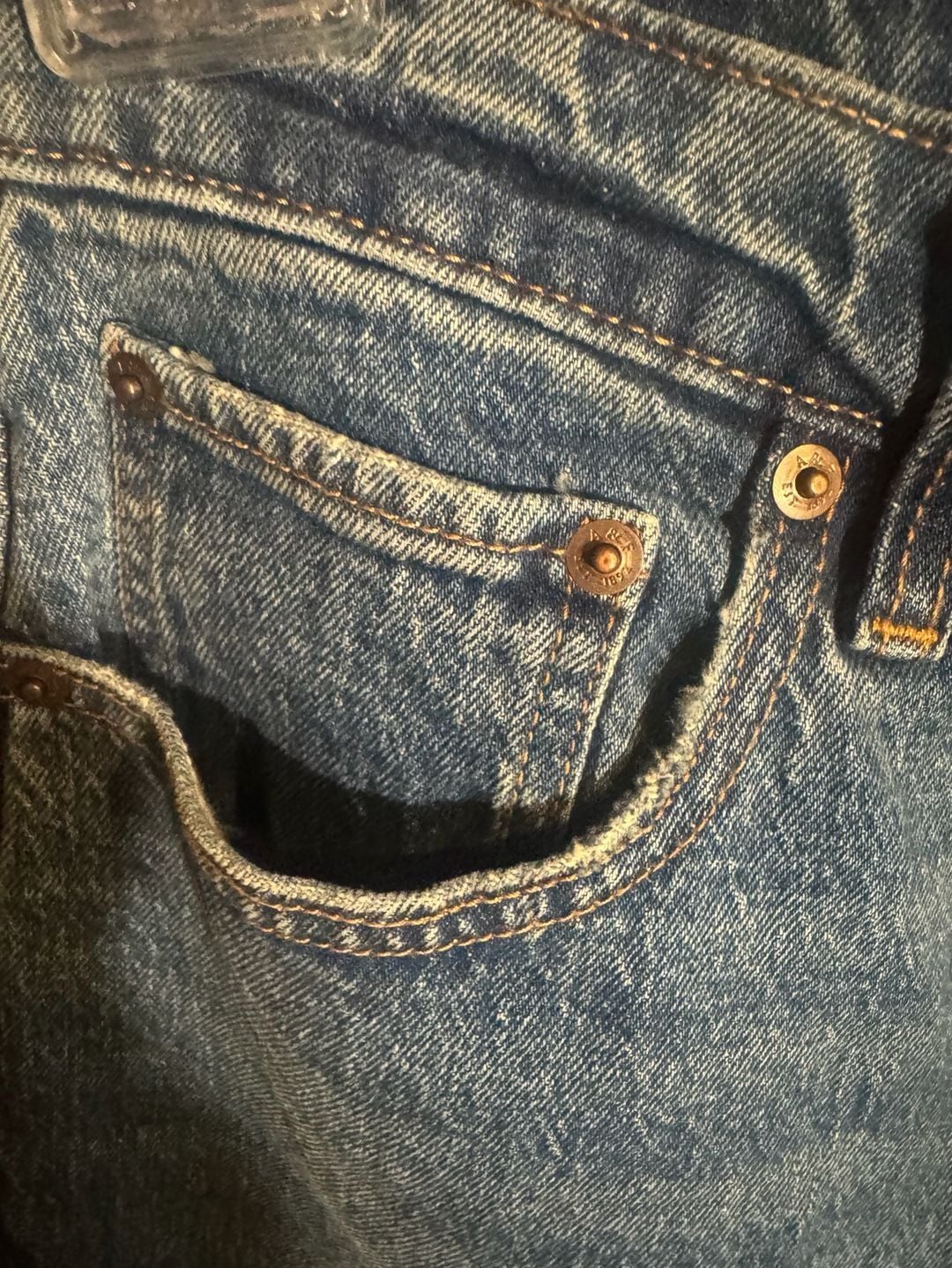 Abercrombie & Fitch The 90s Relaxed Jeans 28 6S Blue Denim Raw Hem 7