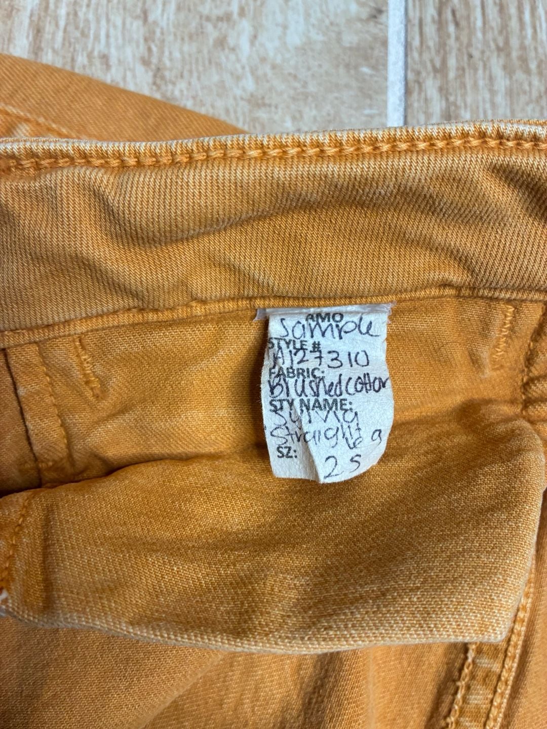 Amo Sylvia Straight Jeans Size 25 Yellow Brushed Cotton 5