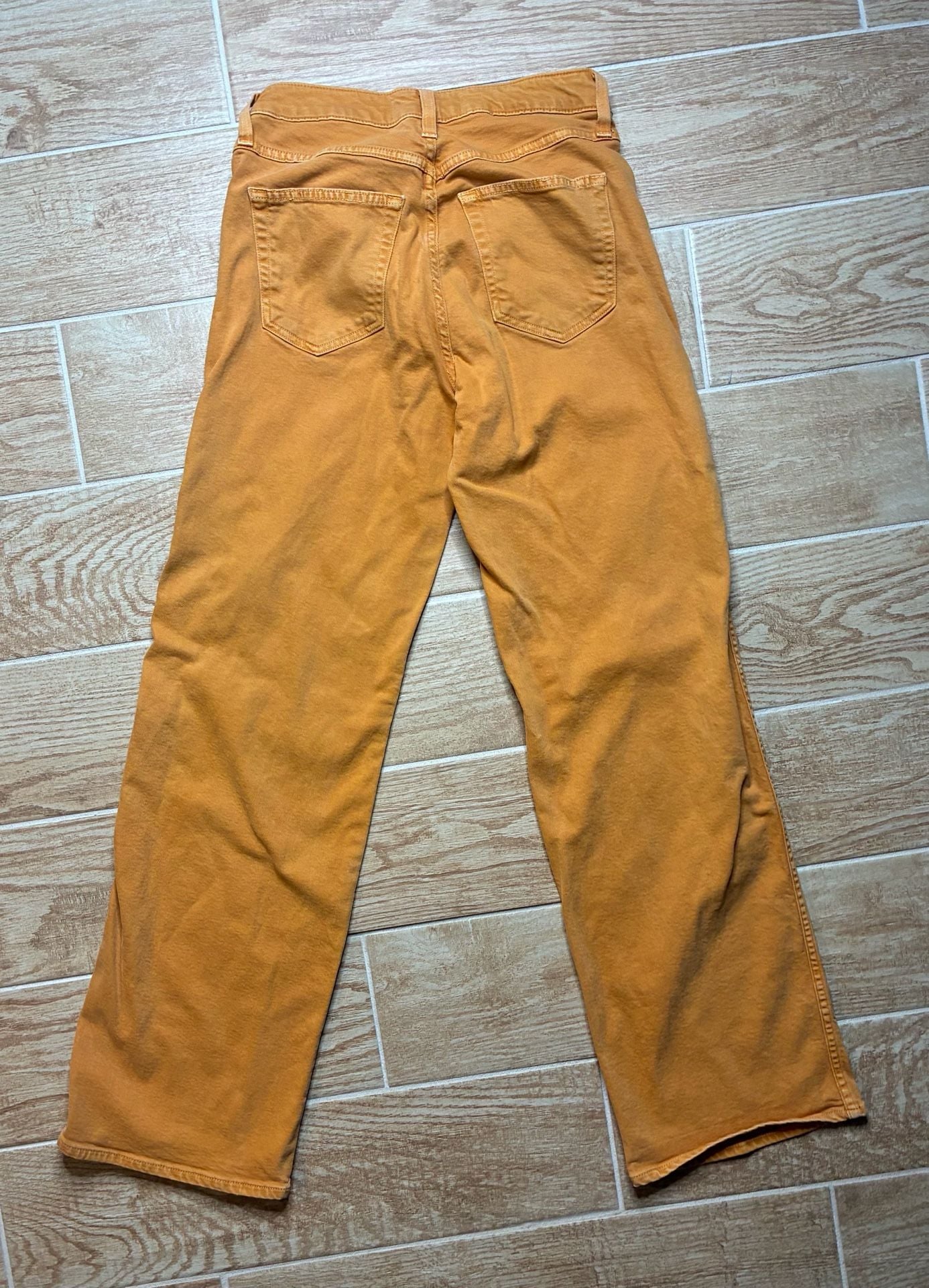 Amo Sylvia Straight Jeans Size 25 Yellow Brushed Cotton 4