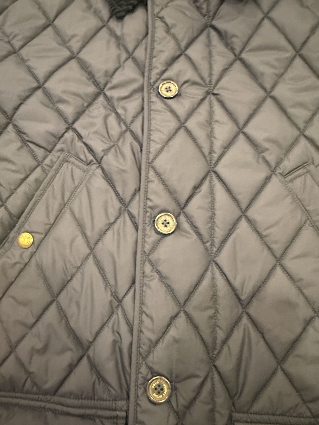Polo Ralph Lauren Quilted Jacket Size XL Black Corduroy Collar 7