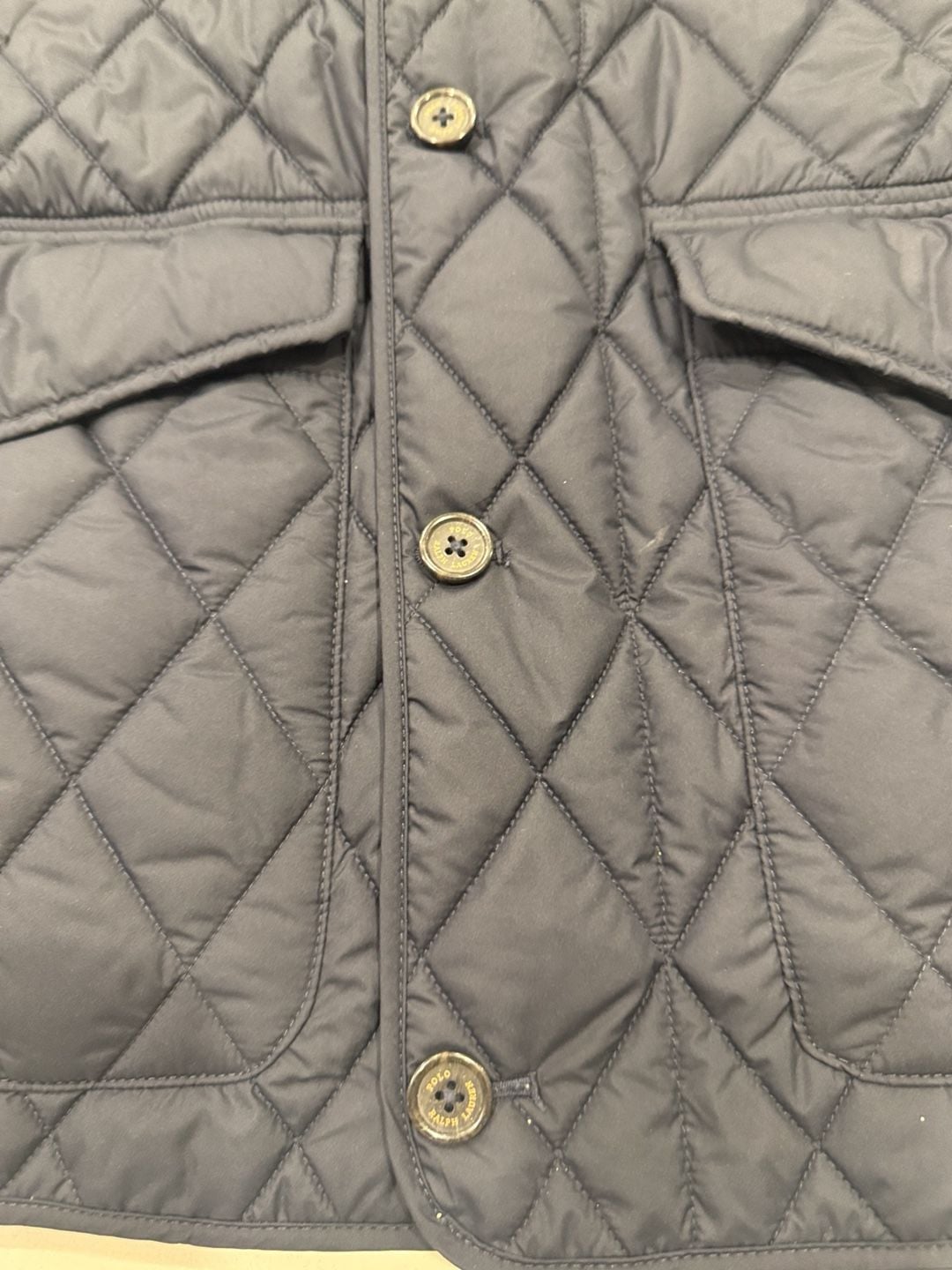 Polo Ralph Lauren Quilted Jacket Size XL Black Corduroy Collar 8