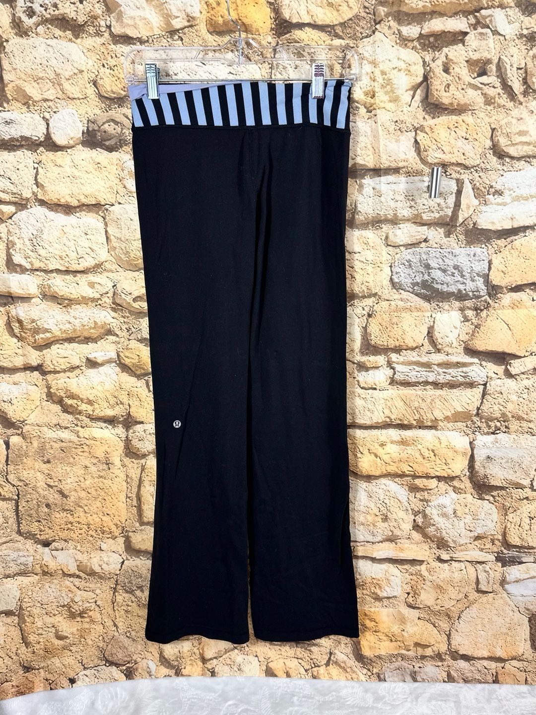 lululemon Groove Pant Black Stripe Waistband 7