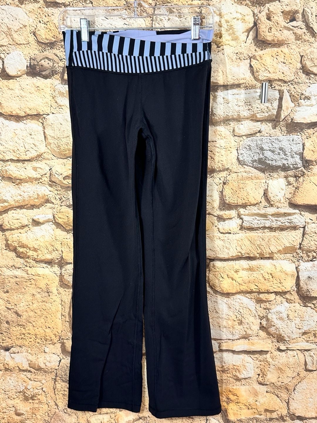 lululemon Groove Pant Black Stripe Waistband 10