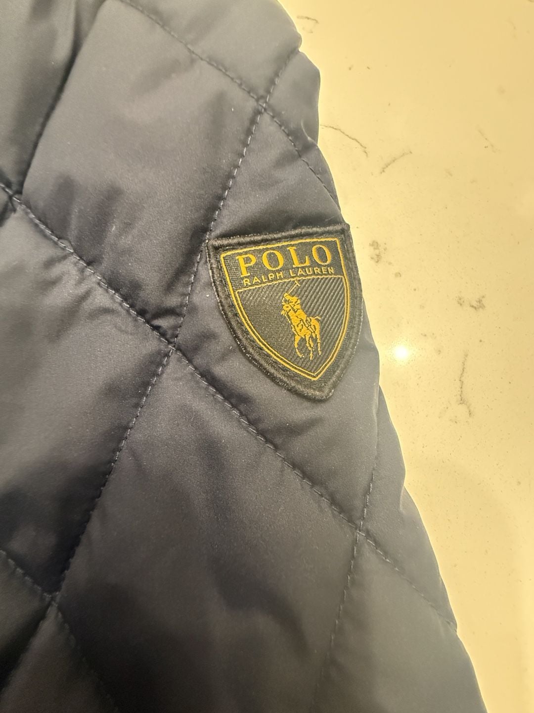 Polo Ralph Lauren Quilted Jacket Size XL Black Corduroy Collar 17