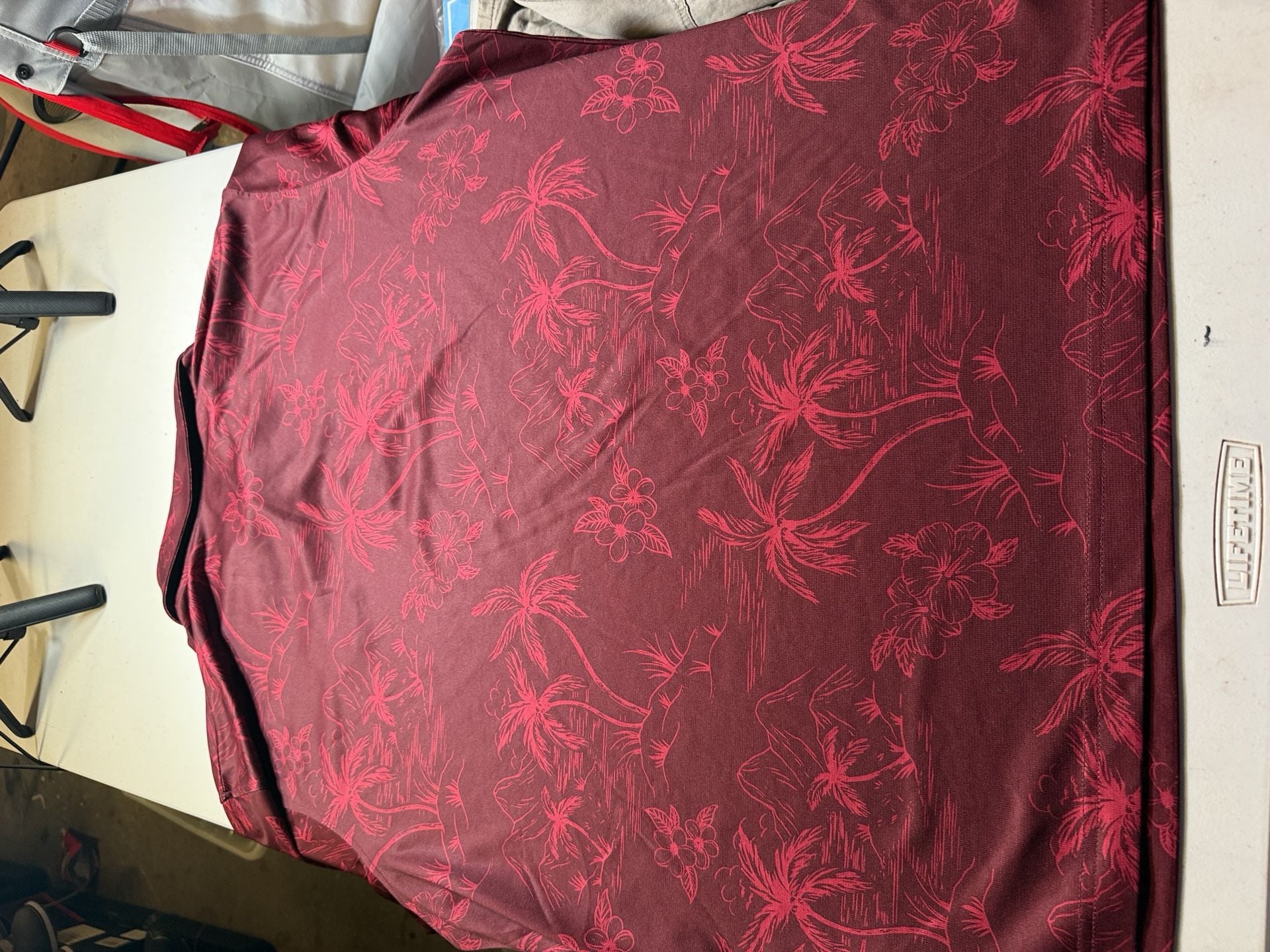 Champion Texas A&M Polo Shirt Size 2XL Maroon Tropical Palm Print 6