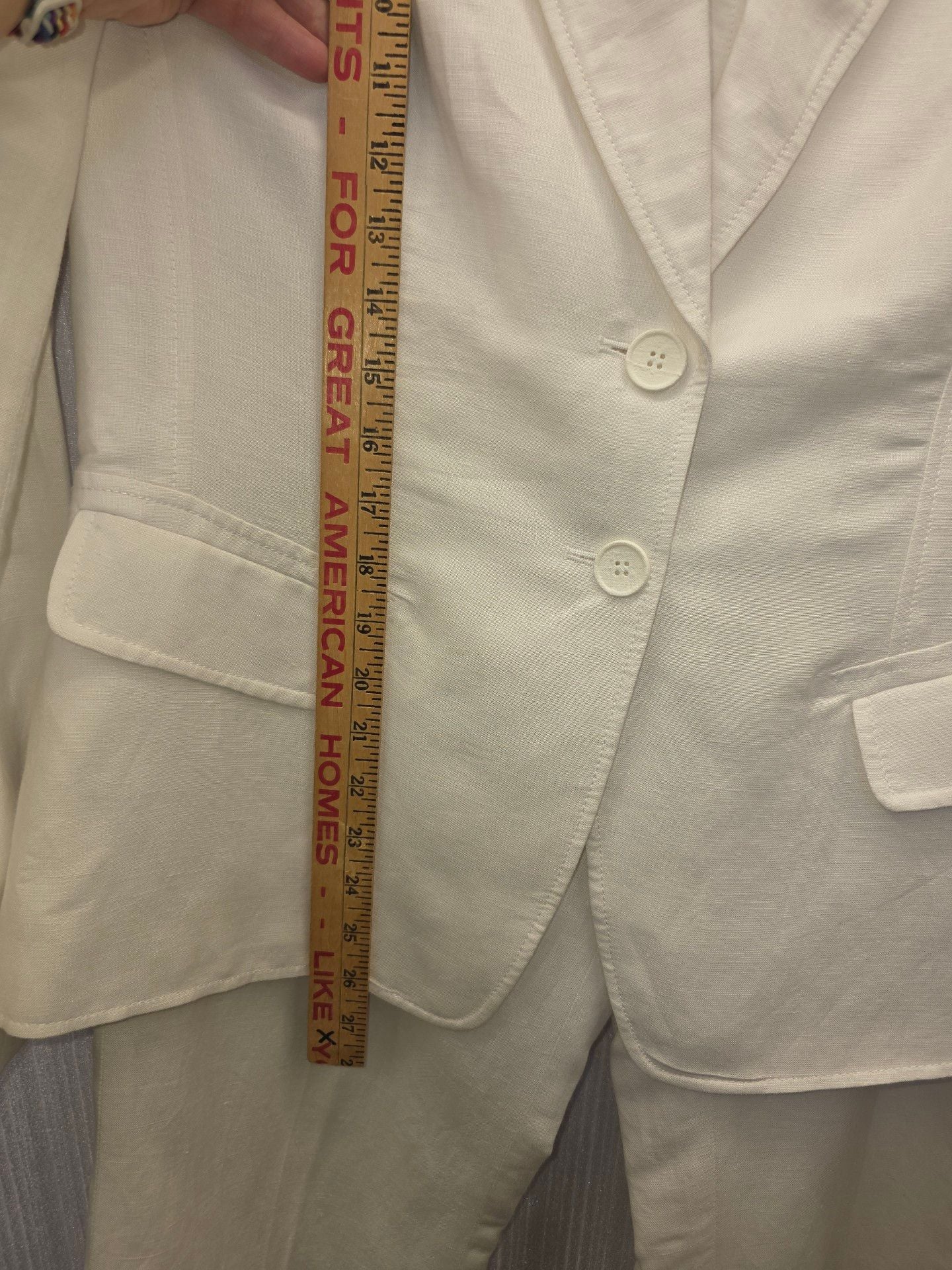 Jones New York Suit Size 12/14 White Linen 6