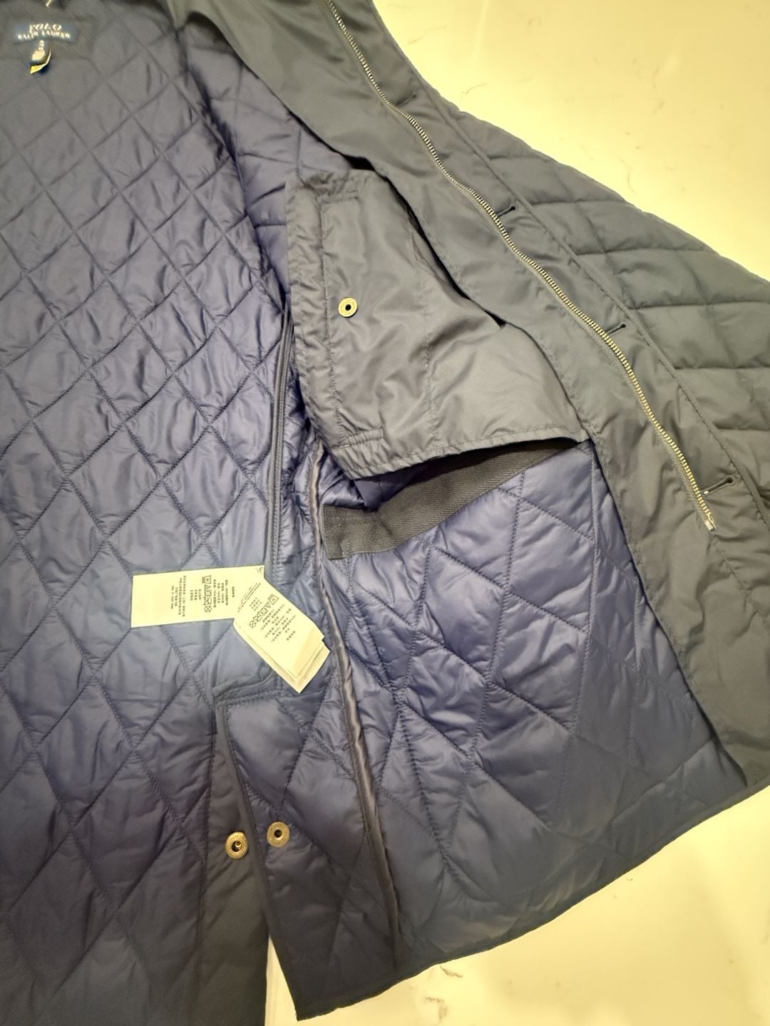 Polo Ralph Lauren Quilted Jacket Size XL Black Corduroy Collar 19