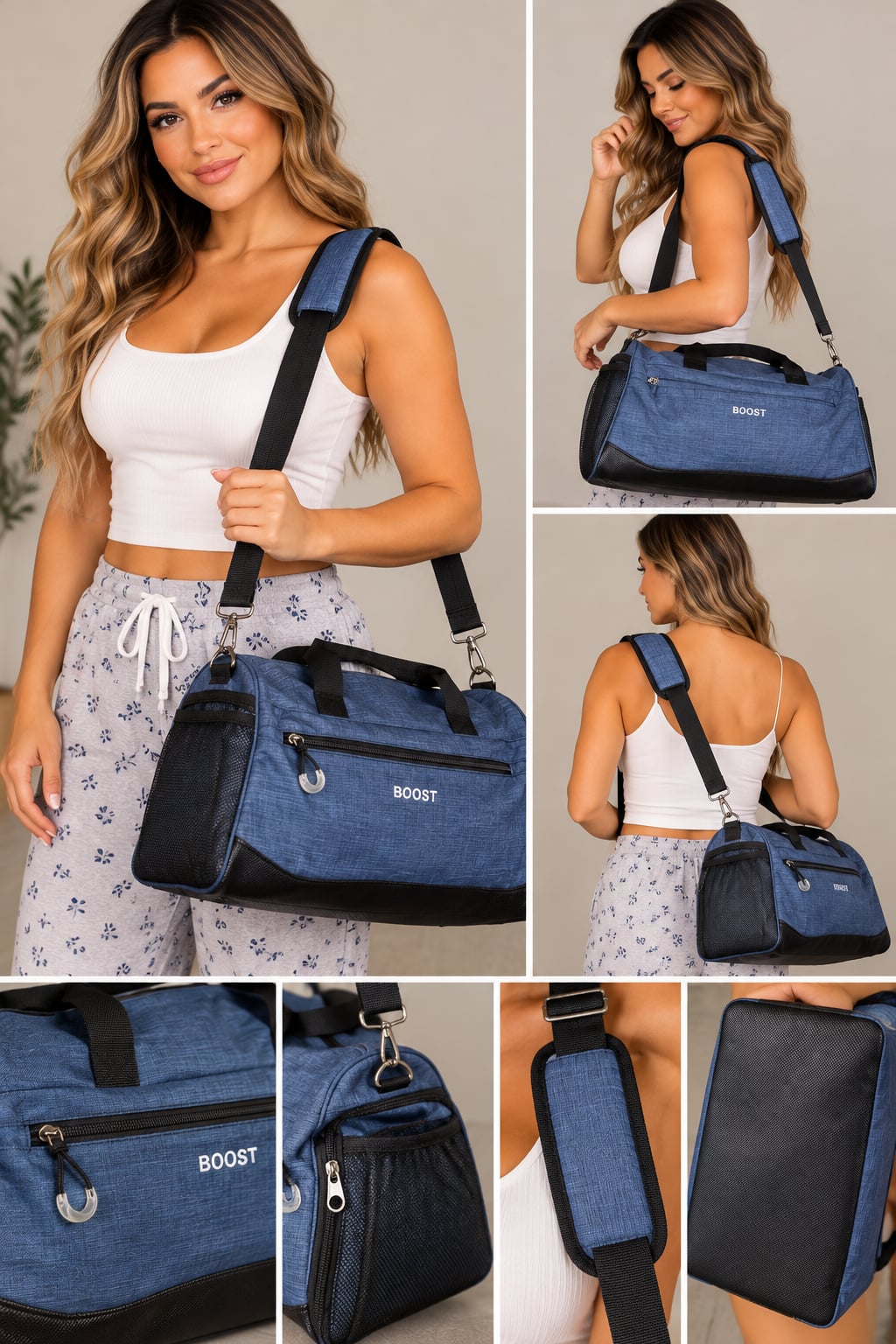 BOOST Gym Duffel Bag Blue Heather 2