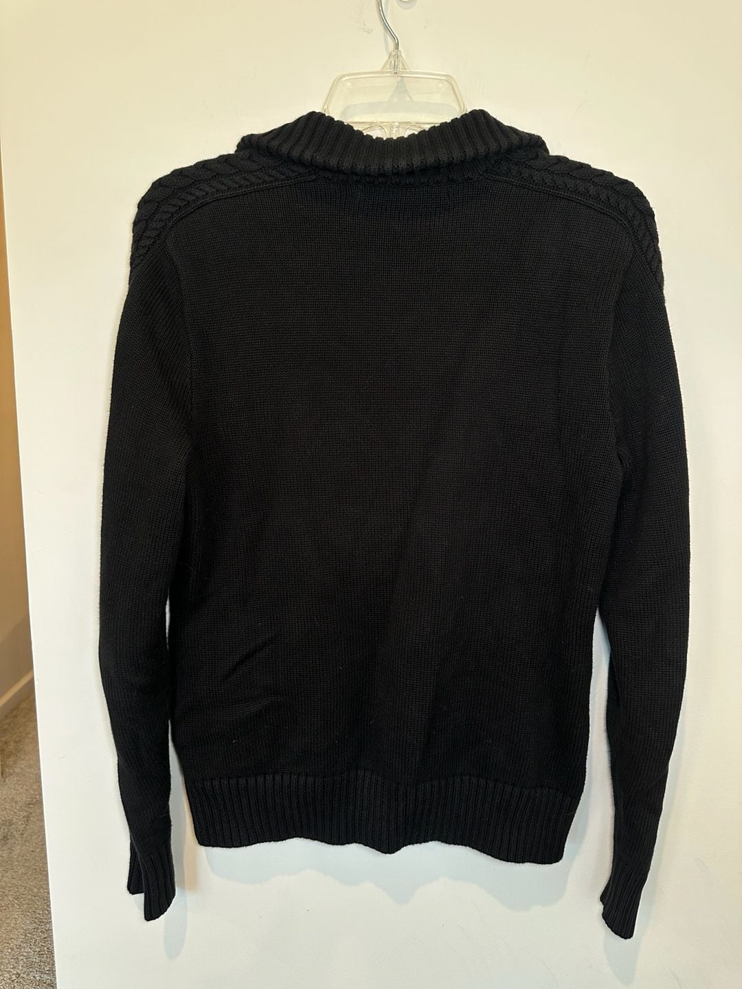 Ralph Lauren Sport 100% Cotton Full Zip Sweater Size womens L Black 7
