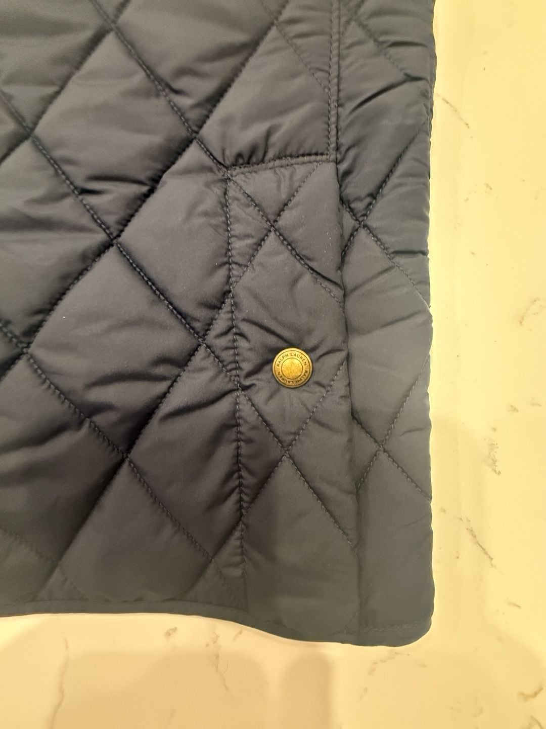 Polo Ralph Lauren Quilted Jacket Size XL Black Corduroy Collar 22