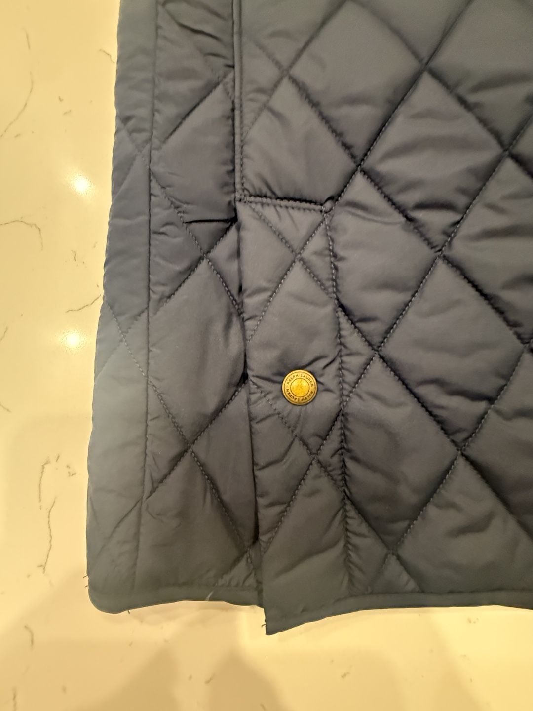 Polo Ralph Lauren Quilted Jacket Size XL Black Corduroy Collar 23