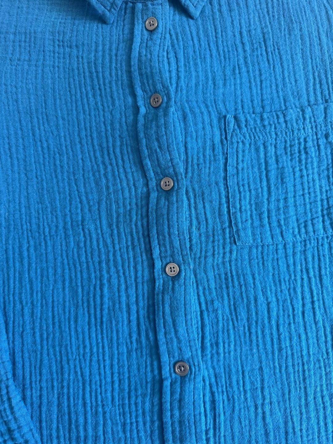 J.Crew Men Double-Gauze Button-Up Shirt (Blue) 5