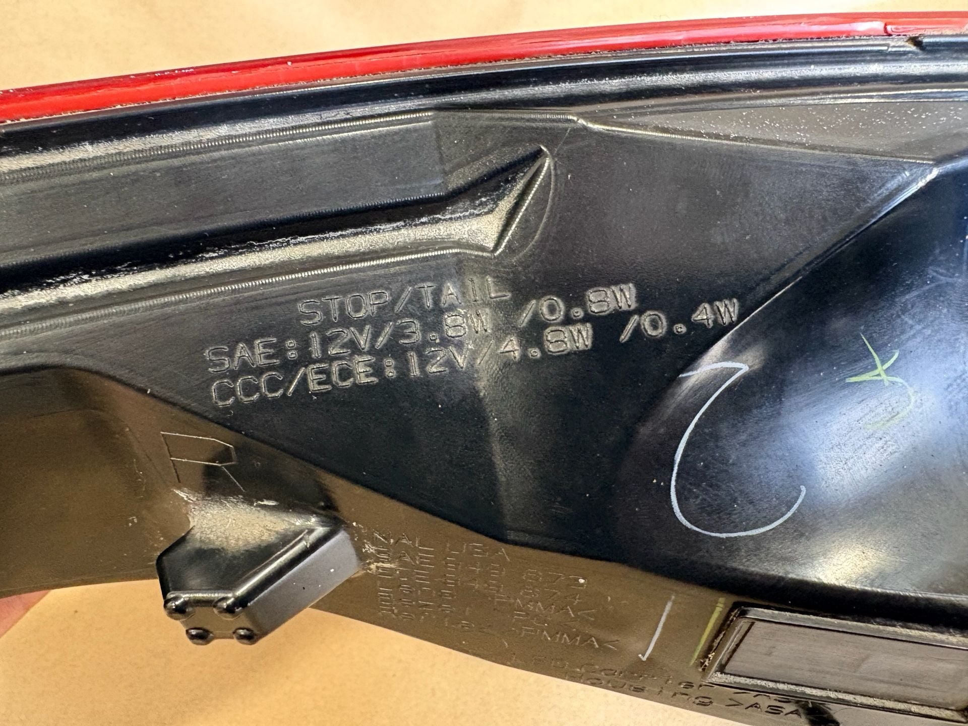 2013–2015 Infiniti JX35 QX60 Right Passenger Tail Light Assembly 7