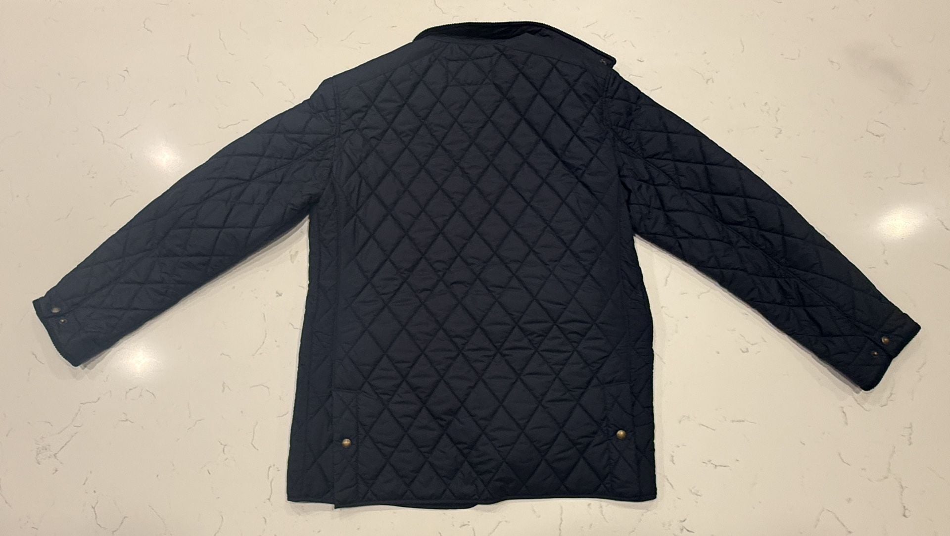 Polo Ralph Lauren Quilted Jacket Size XL Black Corduroy Collar 24