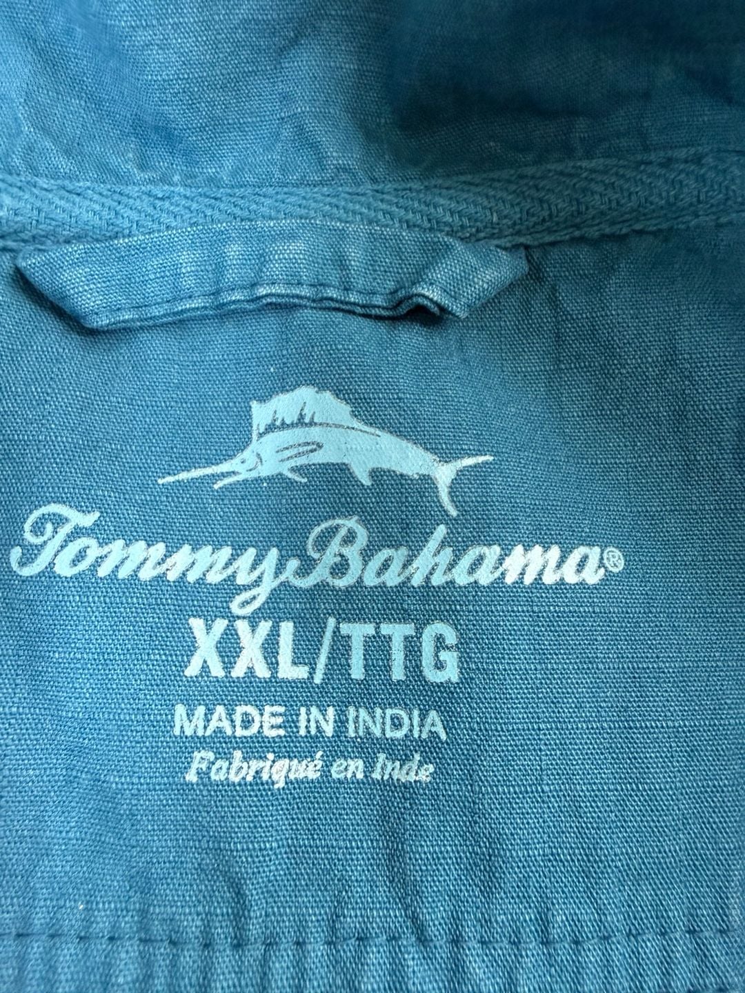 Tommy Bahama 1/2 Zip Pullover Sweatshirt XXL Blue Ribbed Cotton 4