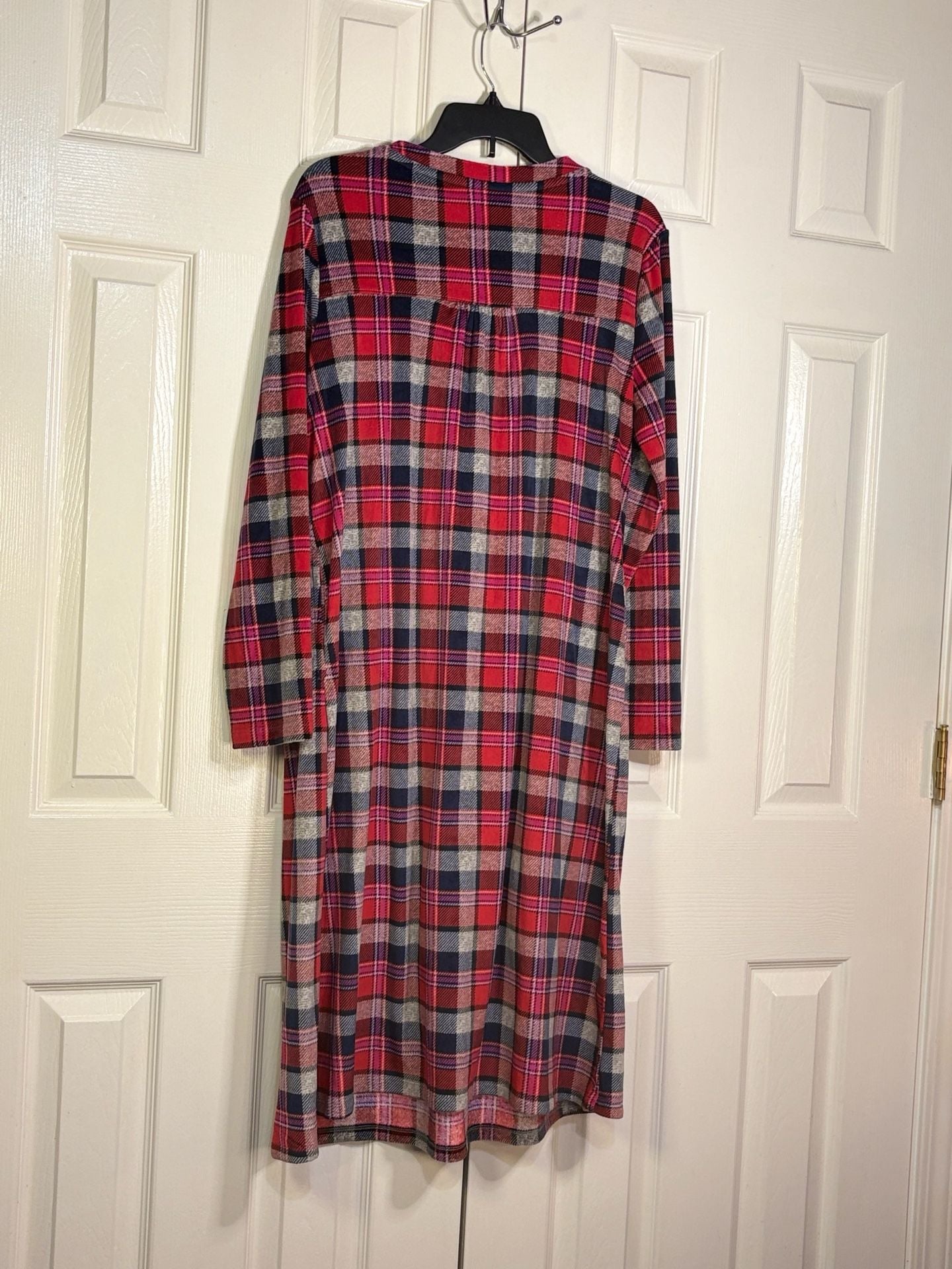 Aria Collection Nightgown Size M Red Plaid Fleece Sleepwear 6
