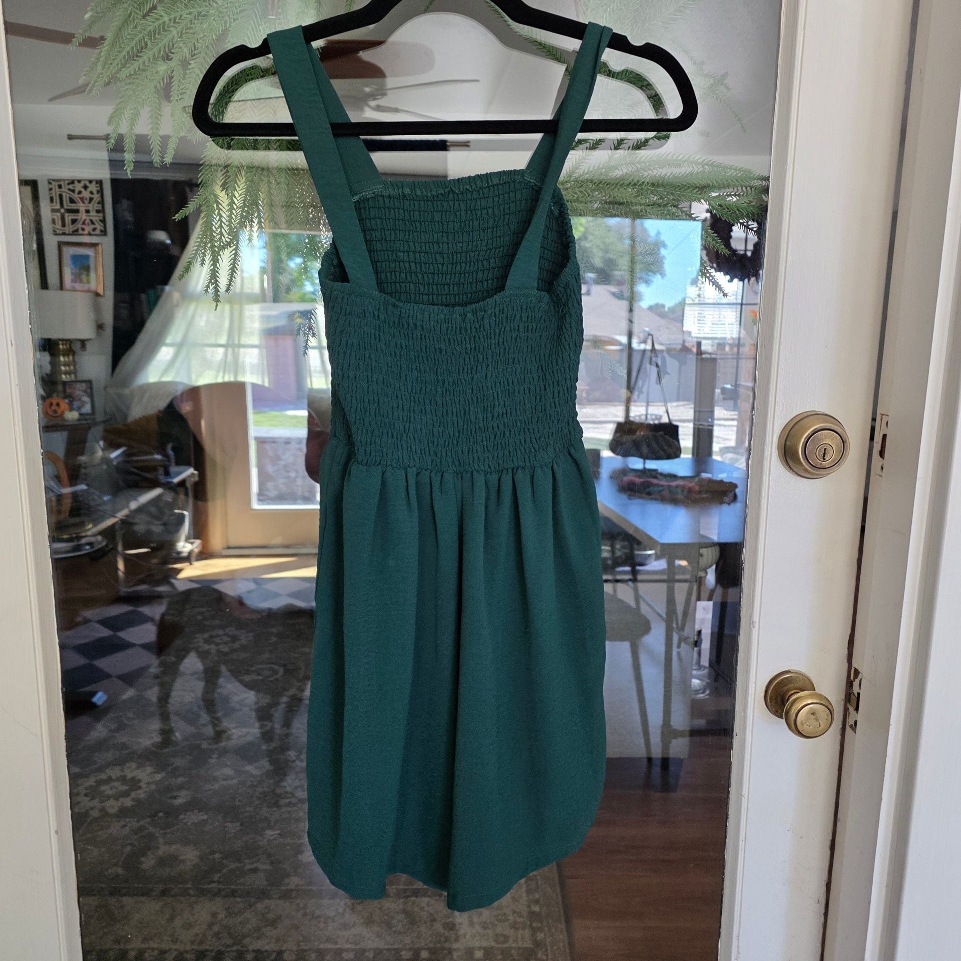Green Smocked Romper Size small
2