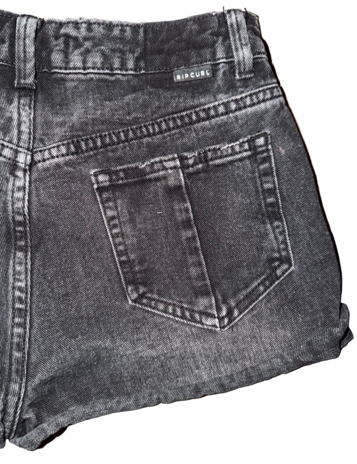 Rip Curl Black Denim Shorts – Cuffed, Size 24 8