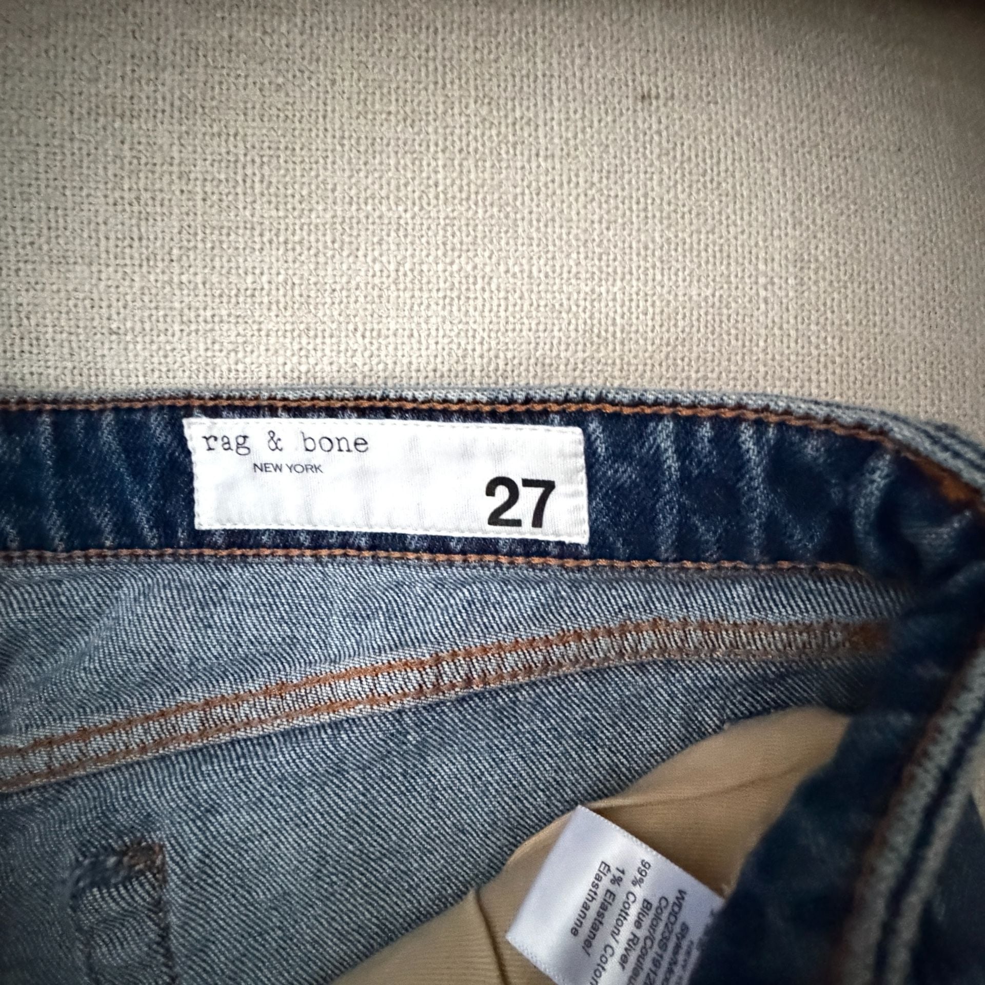 Rag & Bone Dre Low Rise Denim Shorts Size 27 Blue Distressed Frayed Hem 3