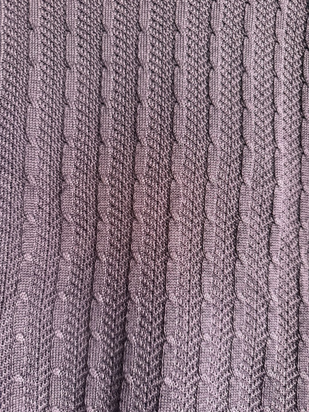 Alfred Dunner Short Sleeve Knit Top Size L Purple Cable Knit 9