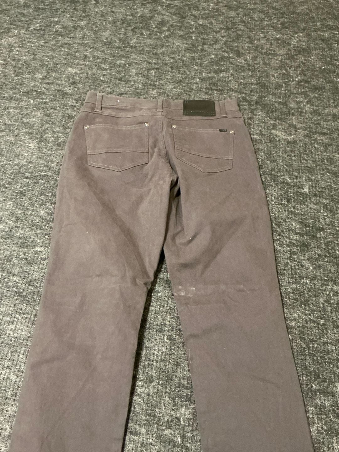 Ock Elastik Pants Mens 34x30 Brown Cotton Blend Flat Front Straight Leg Trousers 10
