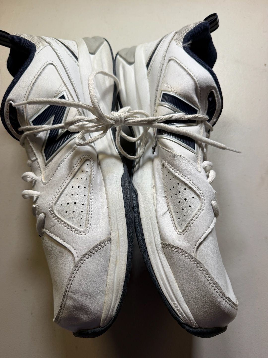 New Balance MX623WN3 Size 16 White Navy Leather Training Shoes 3
