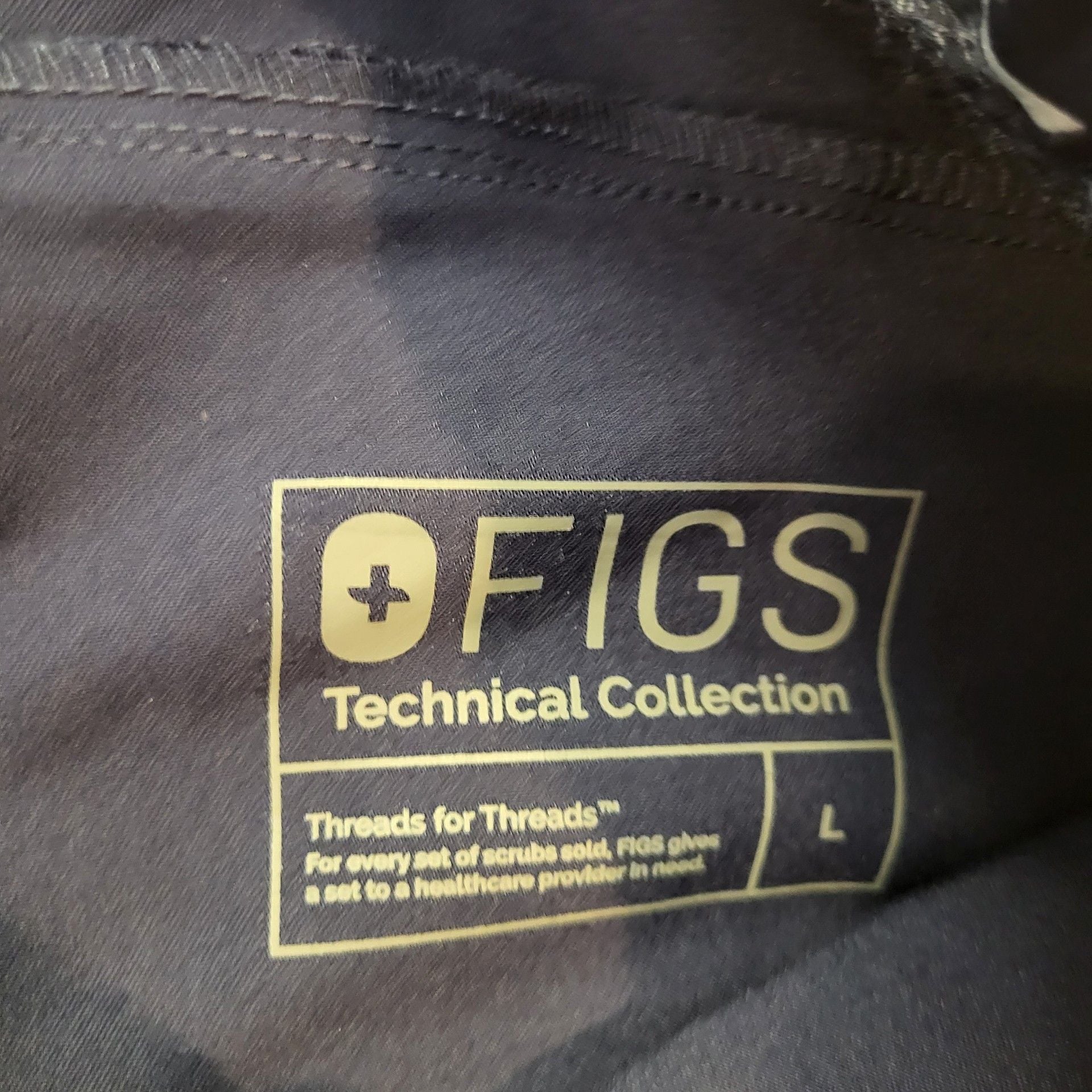 Figs Technical Collection Scrub Pants Size L Navy Blue Cargo Drawstring 5