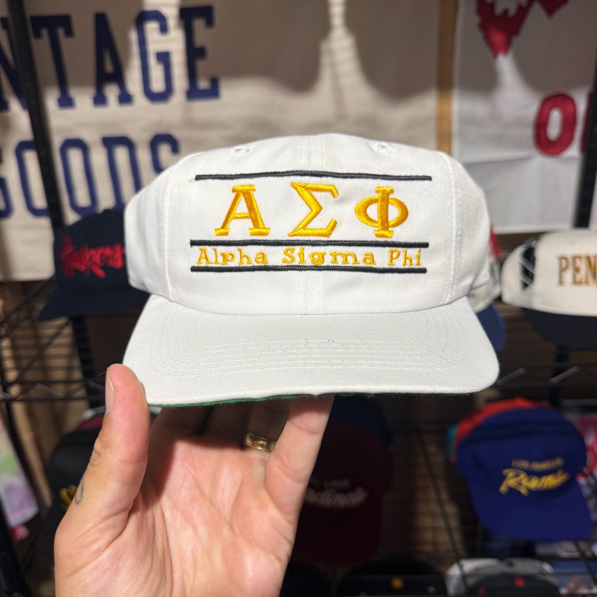Vintage The Game Alpha Sigma Phi Fraternity Snapback Hat 2