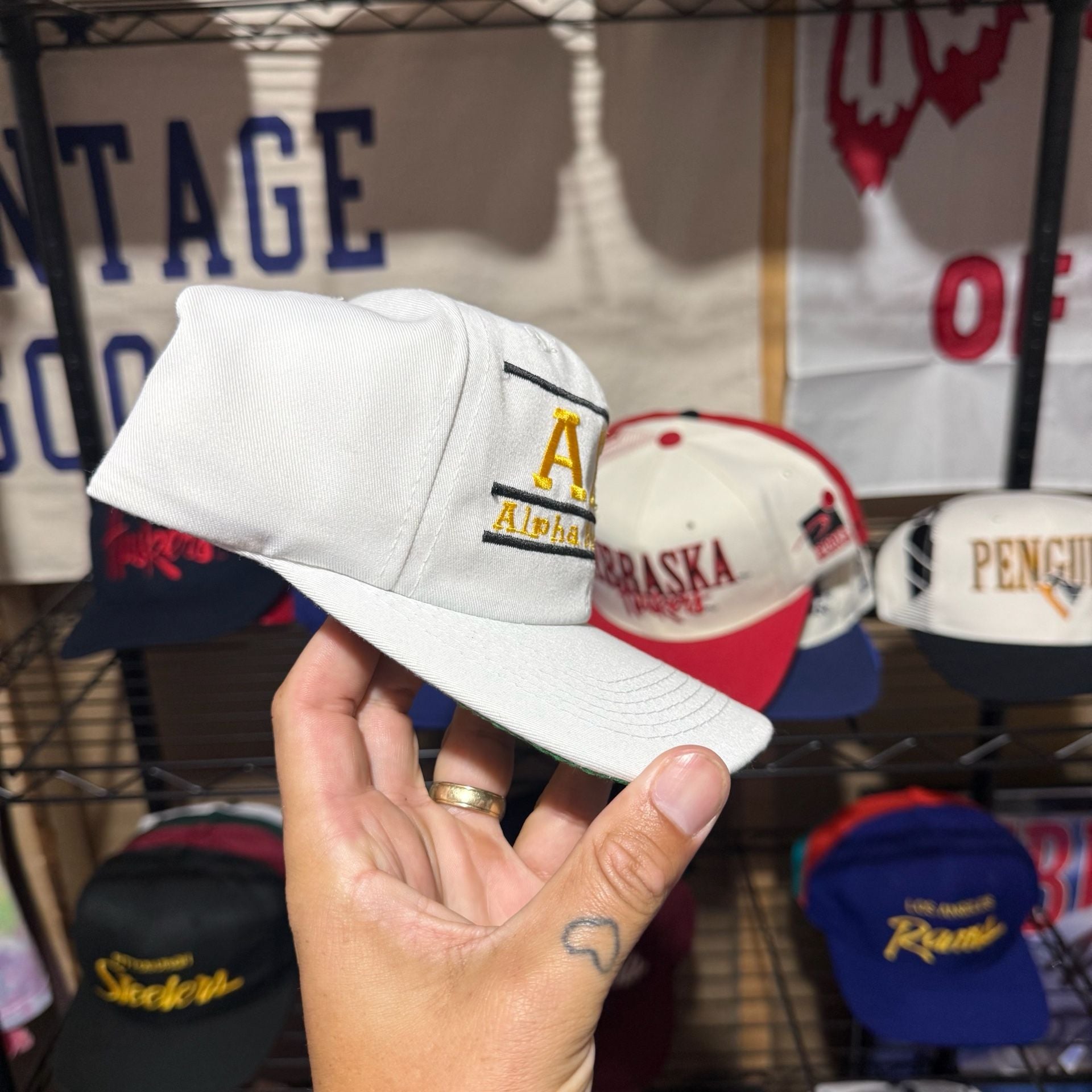 Vintage The Game Alpha Sigma Phi Fraternity Snapback Hat 4
