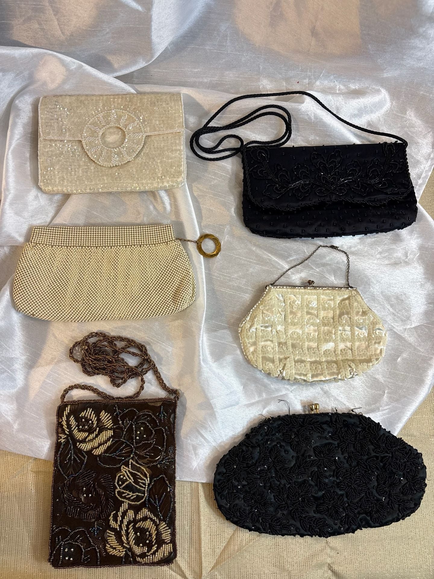 Vintage Beaded and Sequined Evening Handbag Lot of 6 1