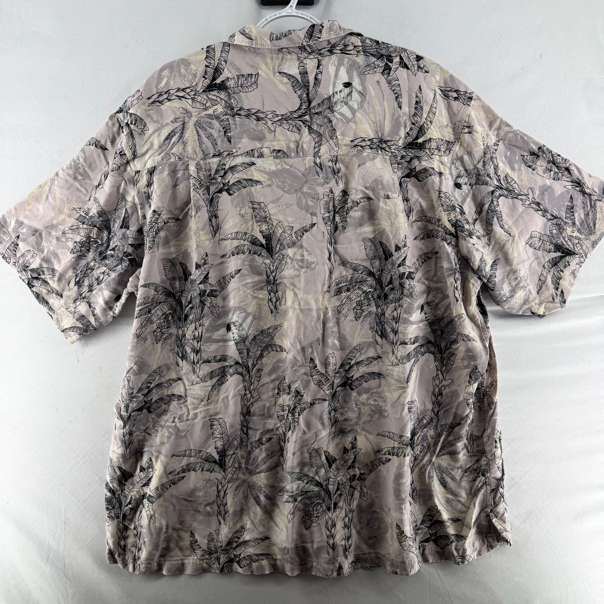 1685 Junction West Tropical Palm Leaf Button Down Shirt XXL Gray 3