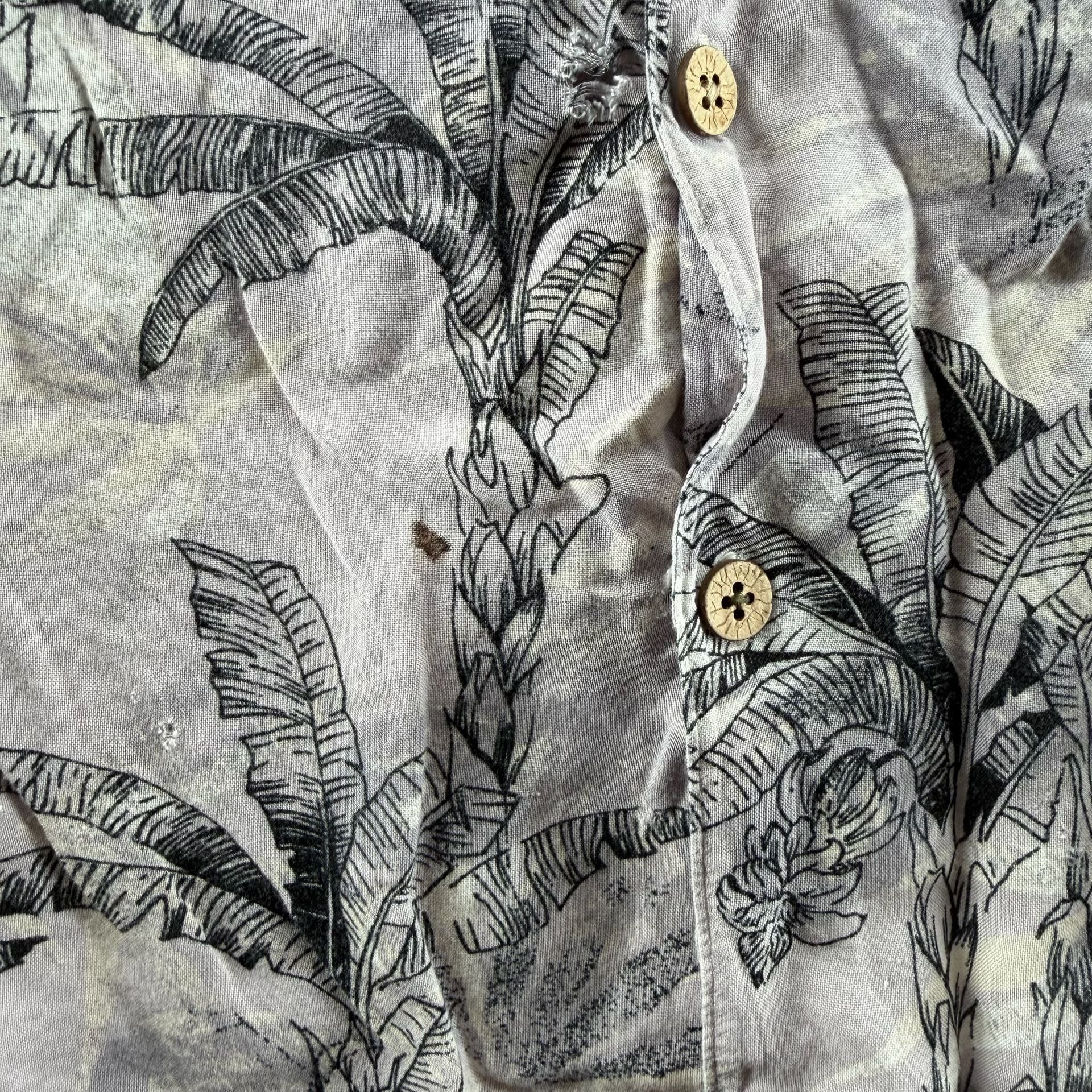 1685 Junction West Tropical Palm Leaf Button Down Shirt XXL Gray 5