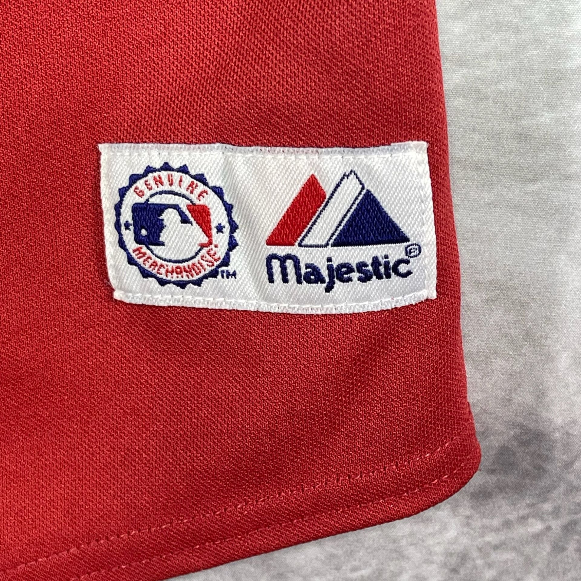 Majestic Angels MLB Baseball Jersey M/L Red Polyester Made In USA 8
