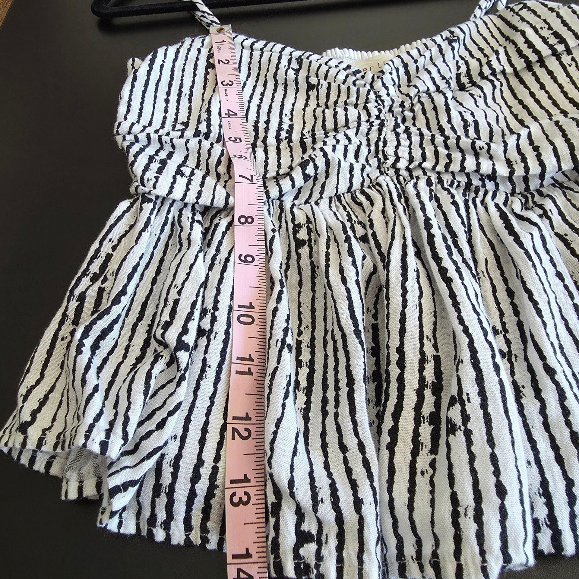 Saltwater Luxe Cami Size S Black White Striped Peplum Top 6