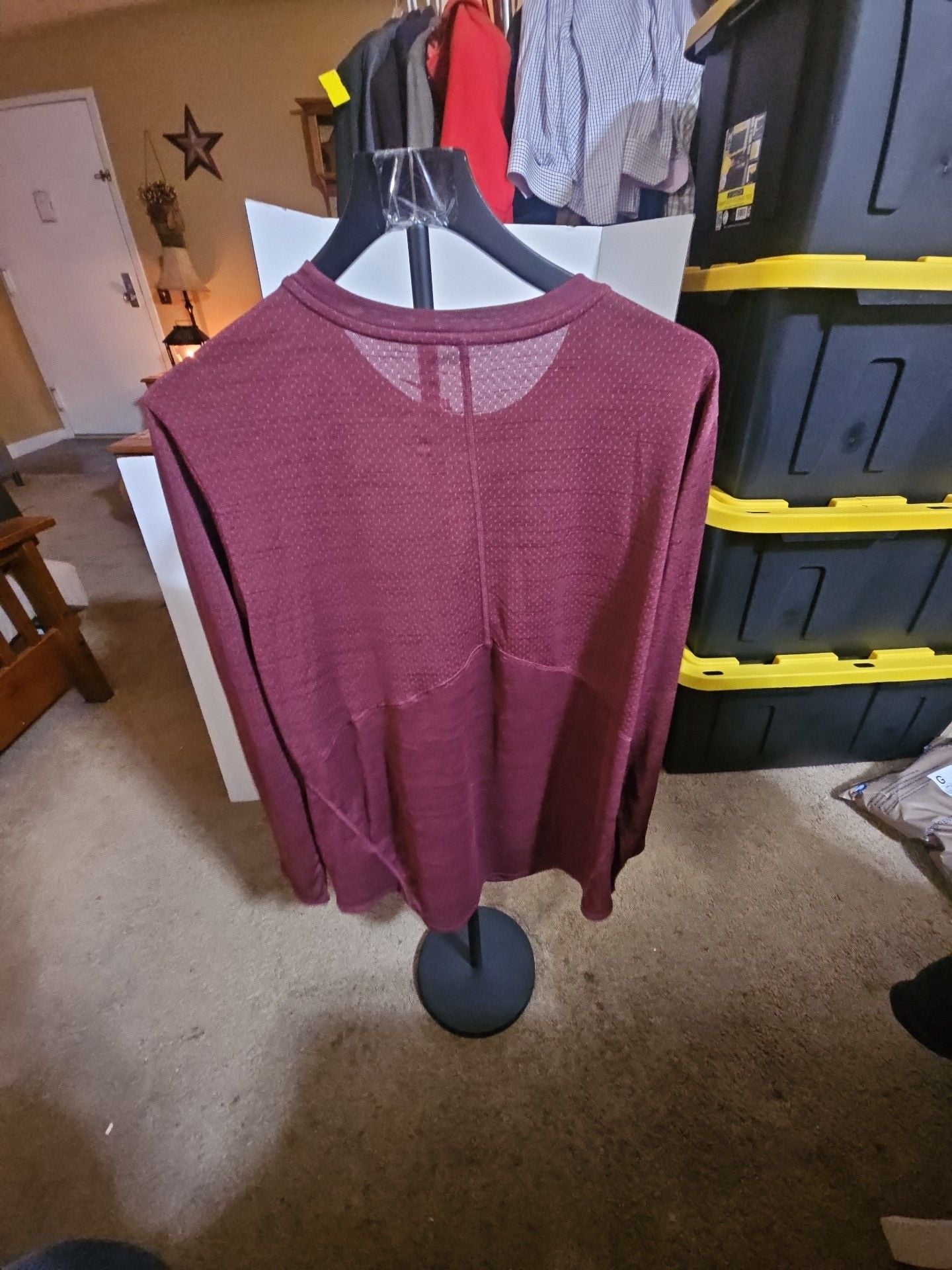 Nike Dri-FIT Long Sleeve Shirt Size L Maroon Athletic 3