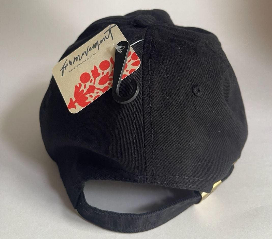 FP Movement Black Embroidered Floral Baseball Cap Hat 8