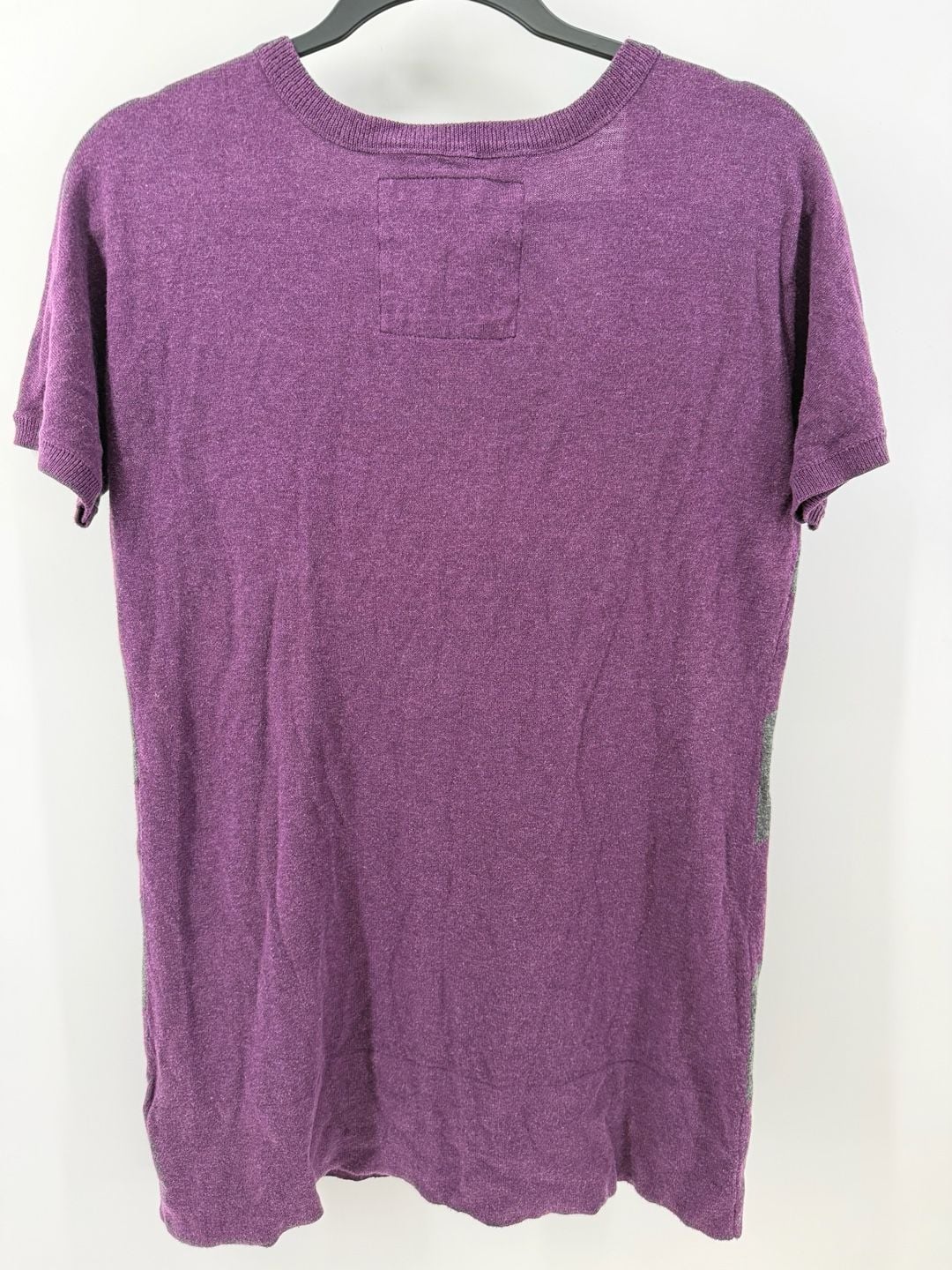 Route 66 Purple Gray Diagonal Stripe V-Neck Sweater Top Size L 3