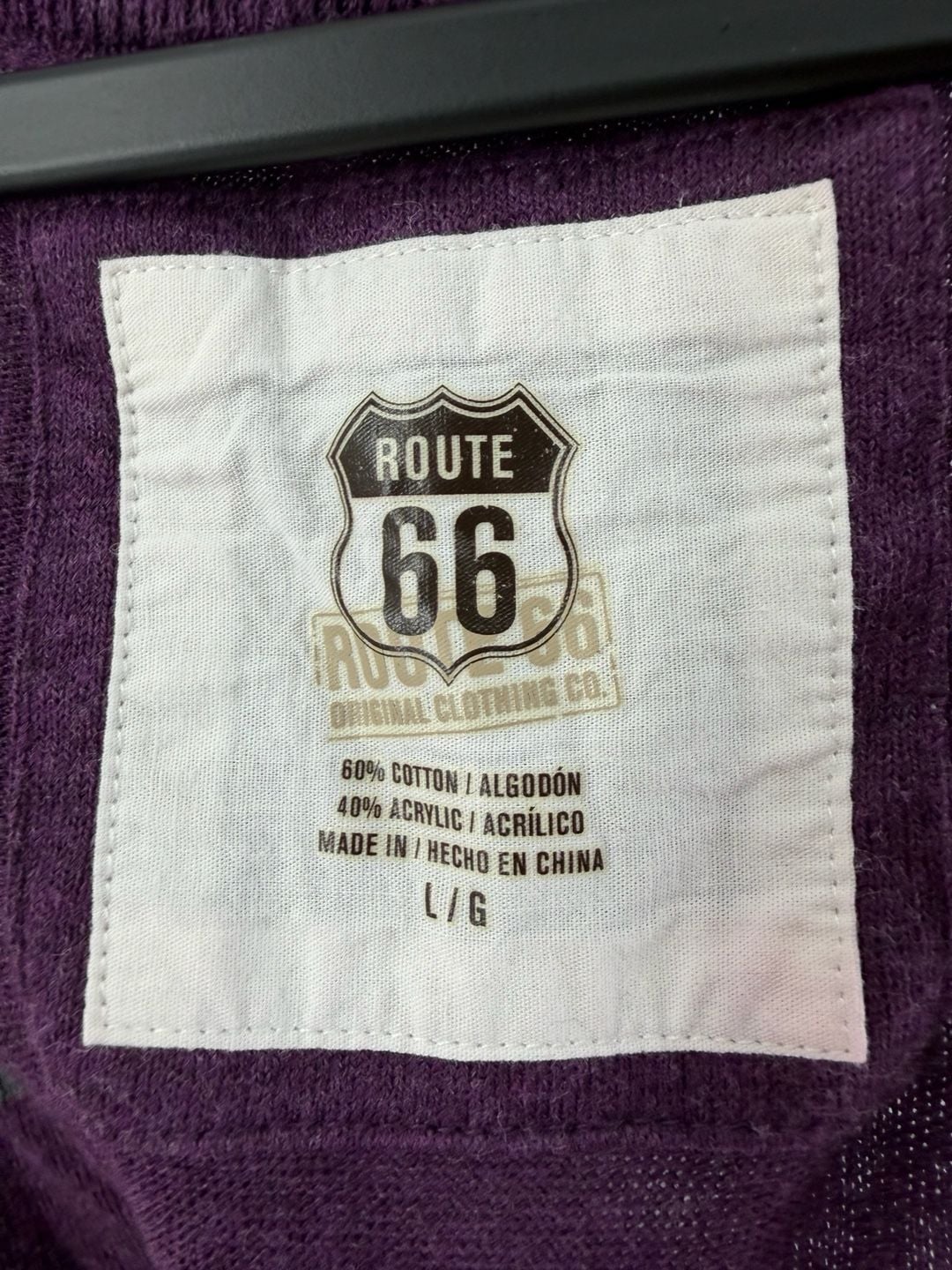Route 66 Purple Gray Diagonal Stripe V-Neck Sweater Top Size L 4