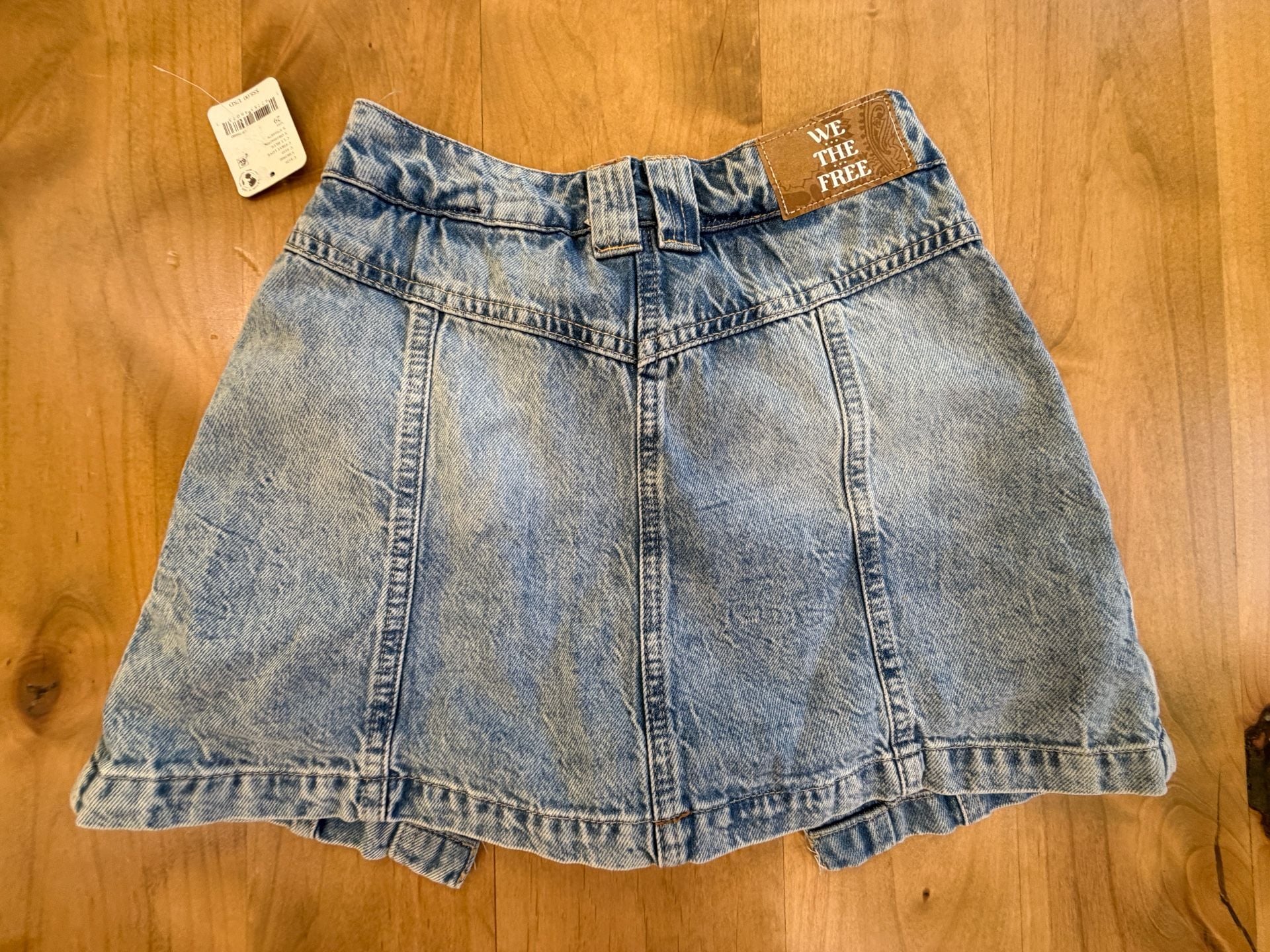 Free People Denim Skort Size 29 Blue Button Front 4