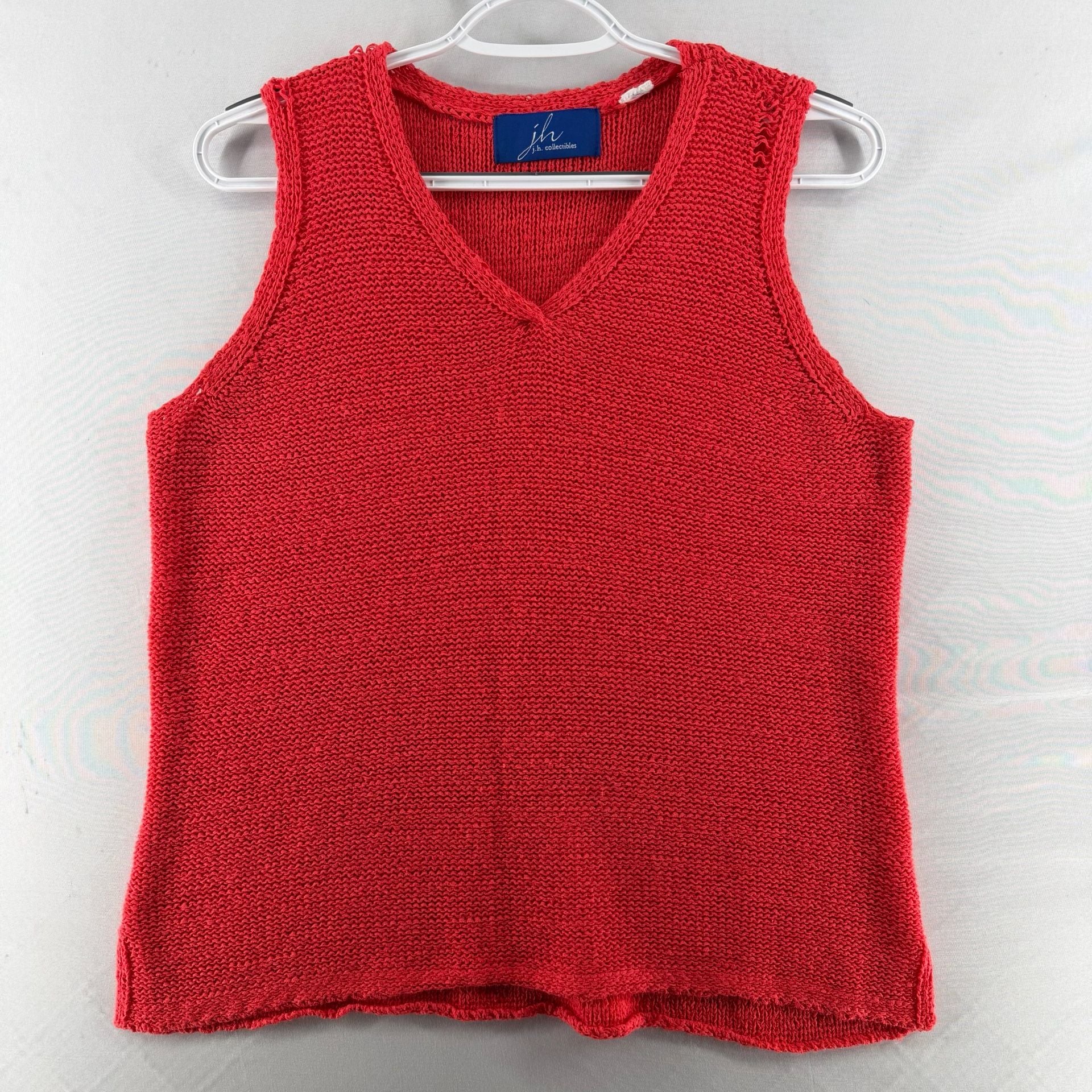 1686 Vintage J.H. Collectibles Red Knit V-Neck Sweater Vest 2