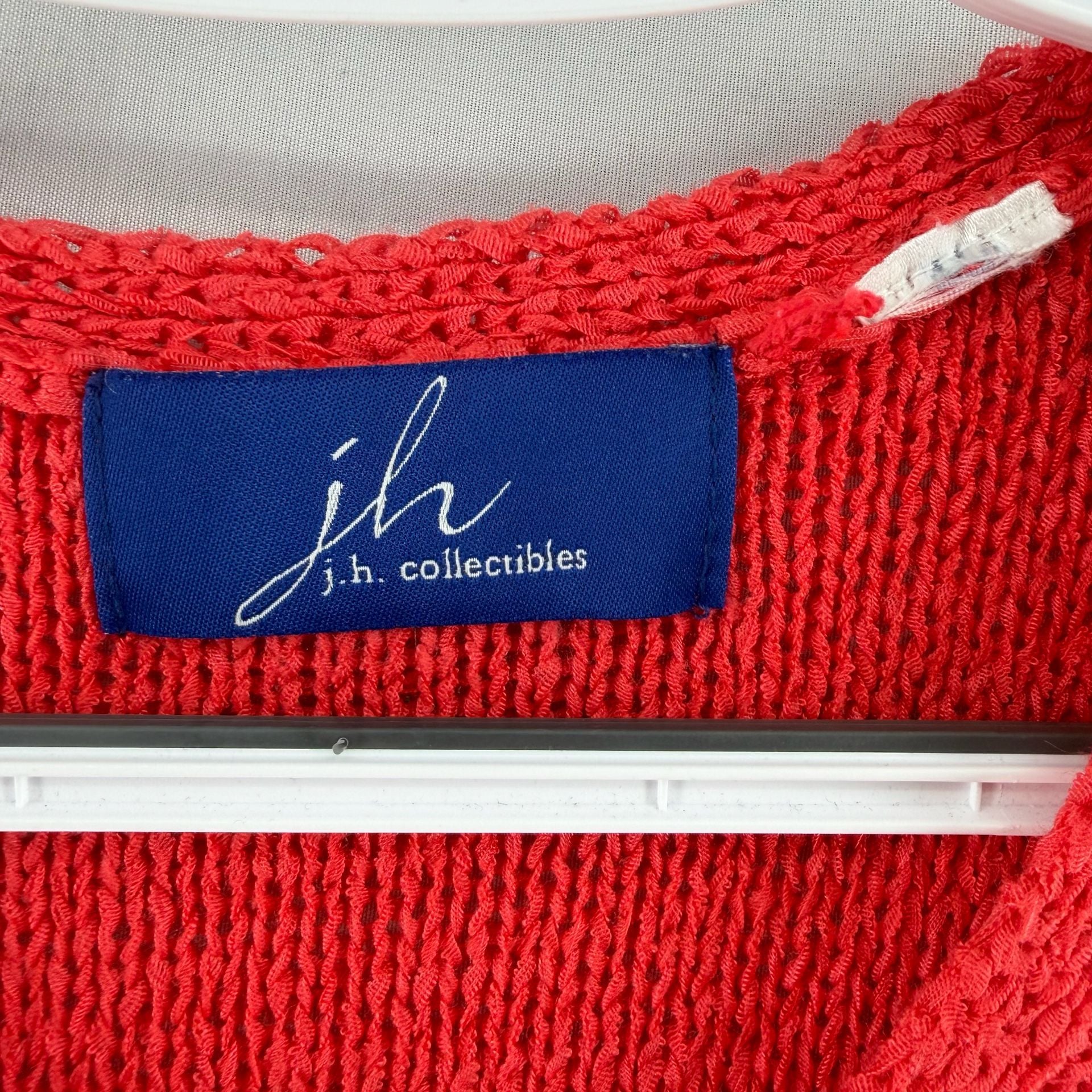 1686 Vintage J.H. Collectibles Red Knit V-Neck Sweater Vest 4