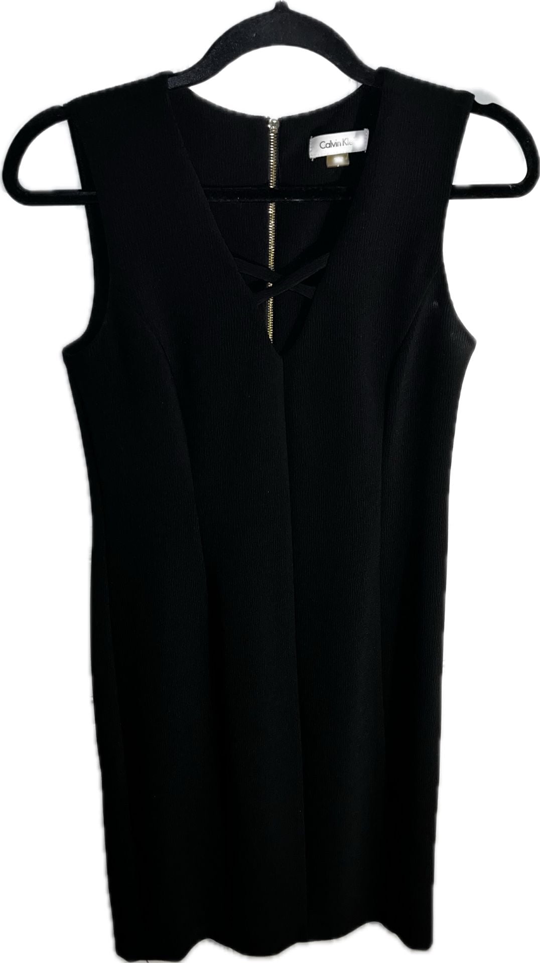 Calvin Klein V-Neck Sheath Dress Black 2